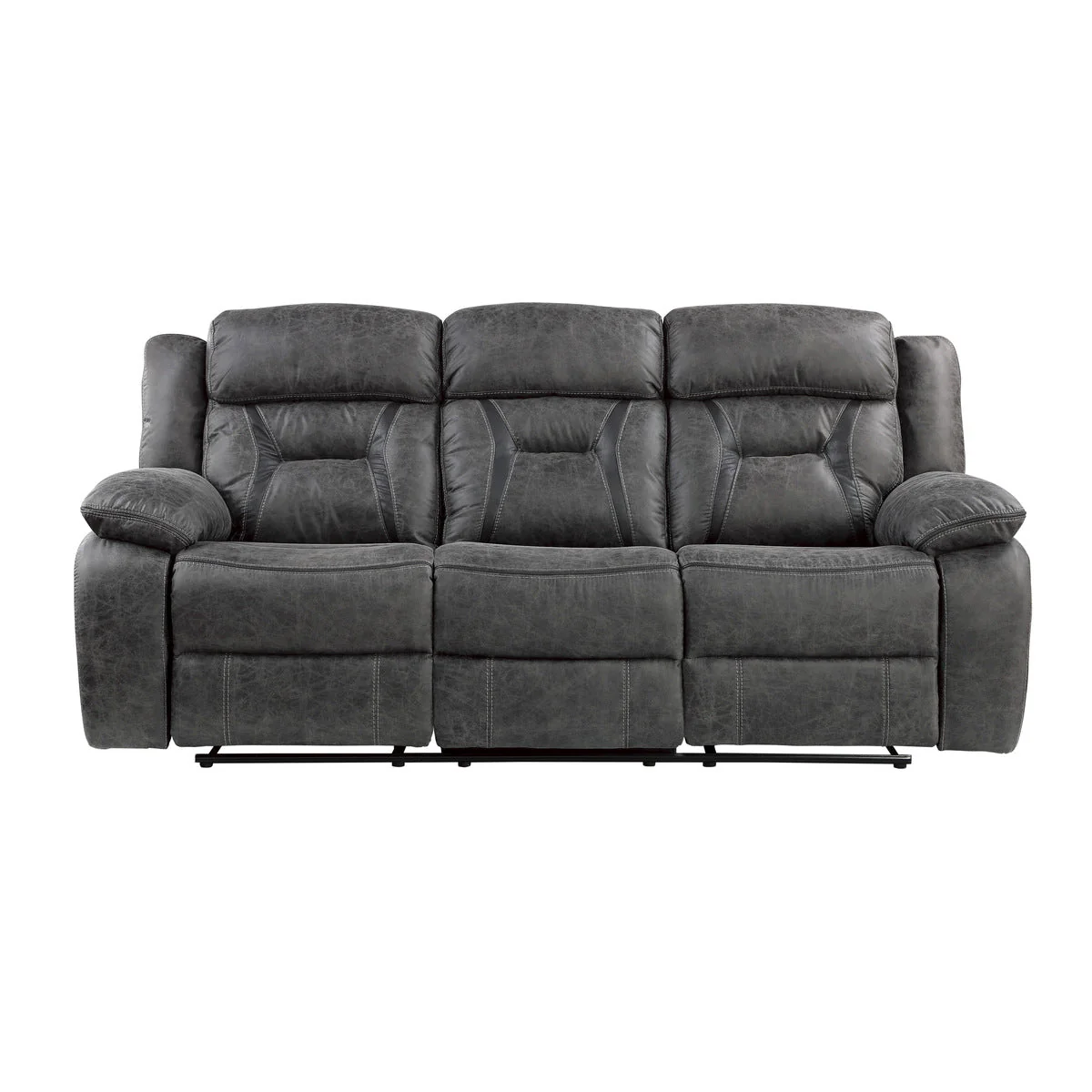 Madrona Hill Gray Double Reclining Living Room Set - Image 4