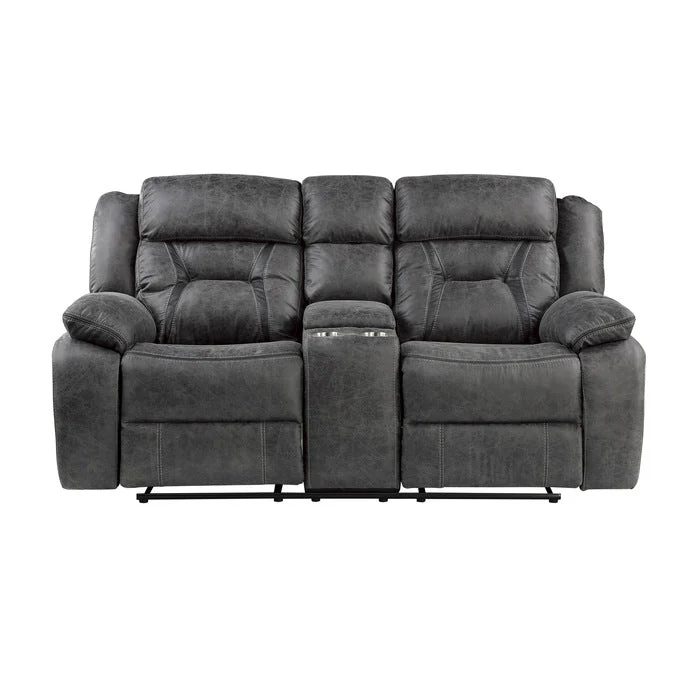Madrona Hill Gray Double Reclining Living Room Set - Image 6