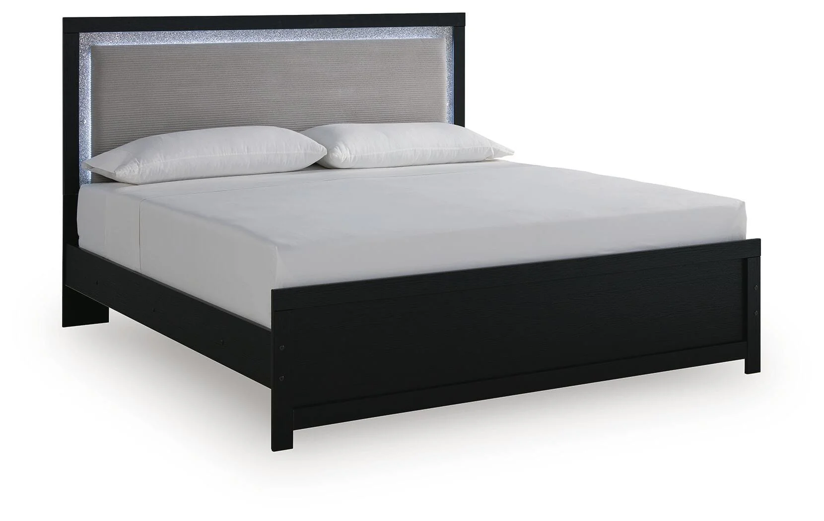 Maeling Black King Upholstered Panel Bed - Image 2