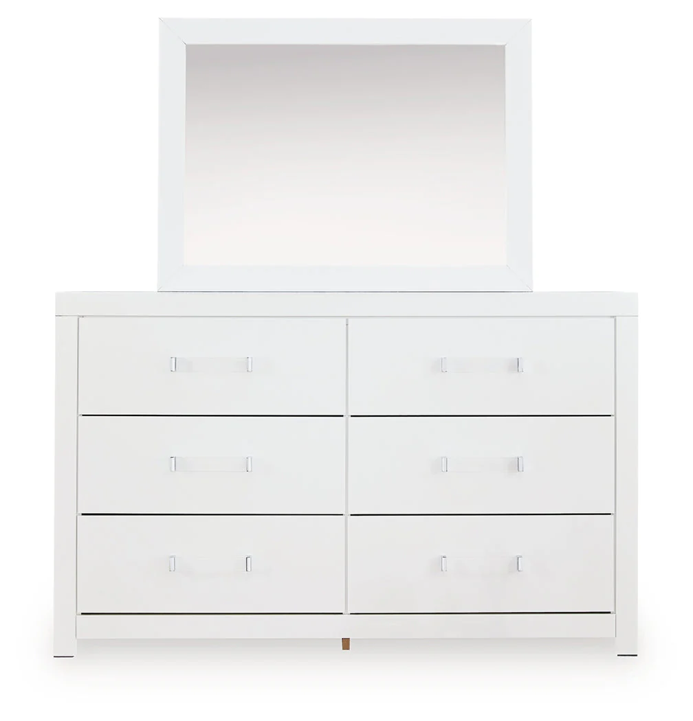 Maeling White Dresser and Mirror - Image 3