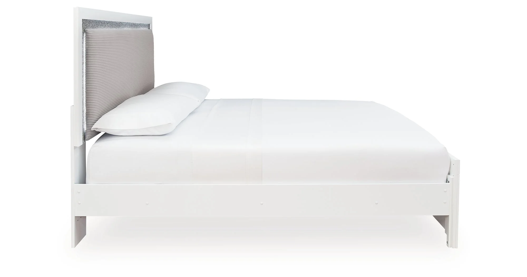 Maeling White King Upholstered Panel Bed - Image 12