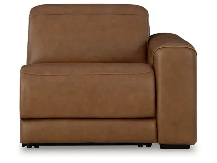 Magic Man Caramel 5-Piece Dual Power Leather Reclining Modular Sectional - Image 8