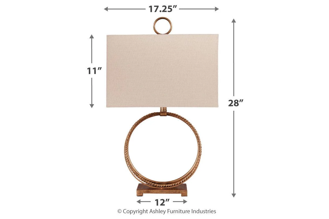 Mahala Antique Gold Finish Table Lamp - Image 3