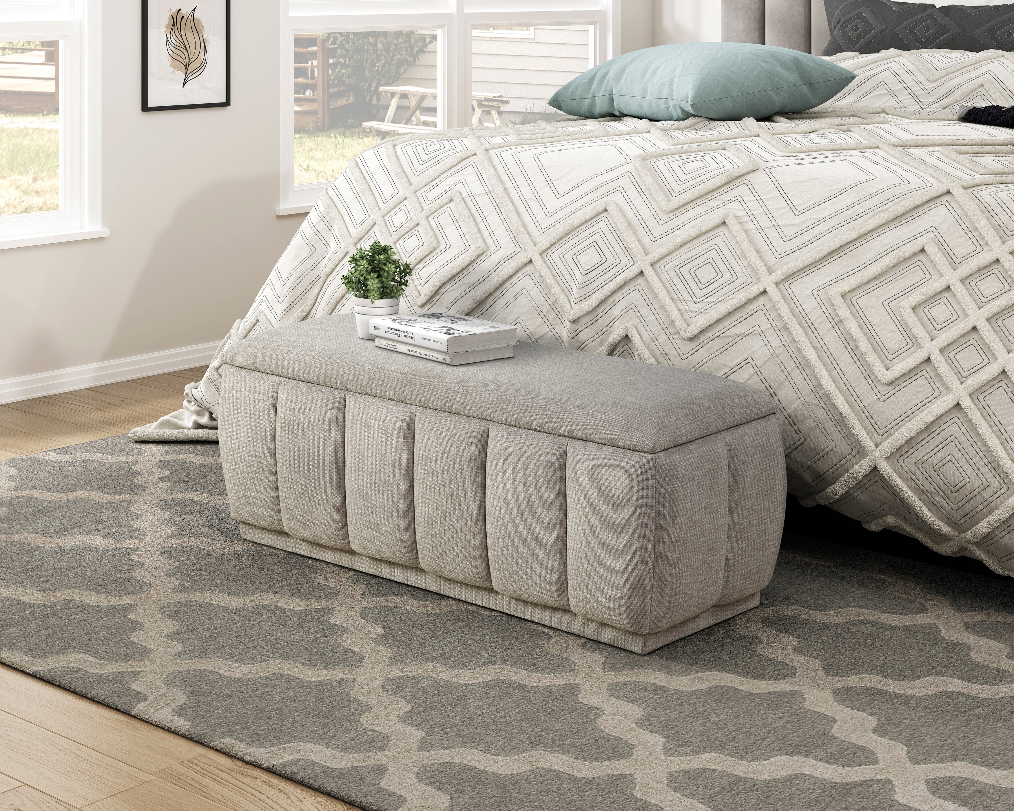 Maize Taupe Storage Bench - Image 7