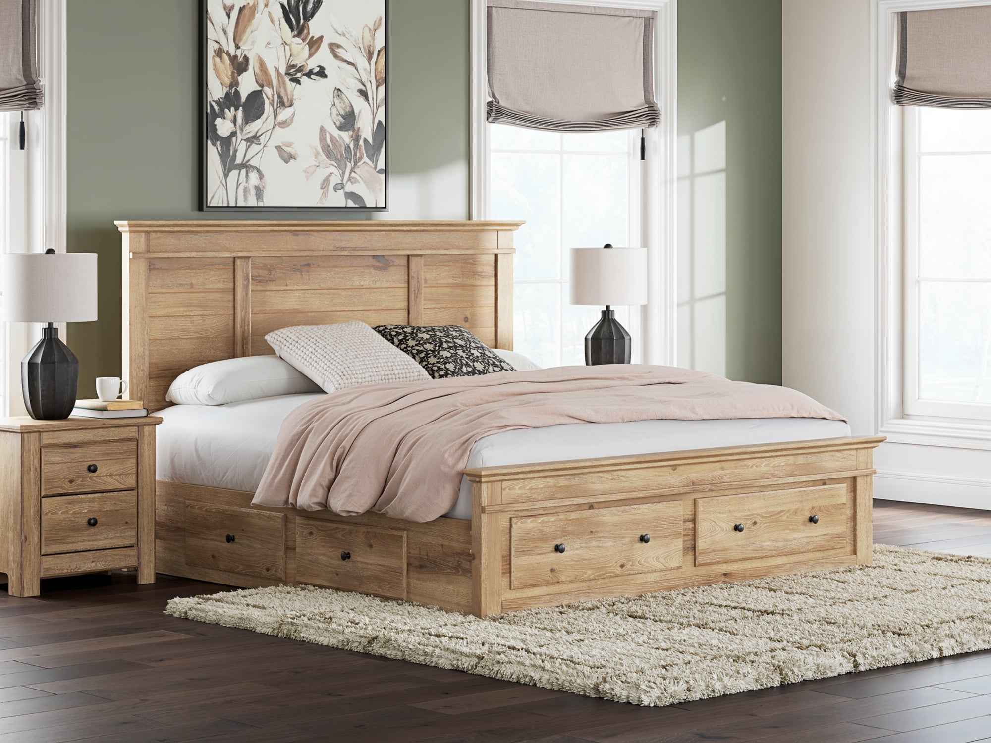 Makidern Tan King Panel Storage Bed - Image 11