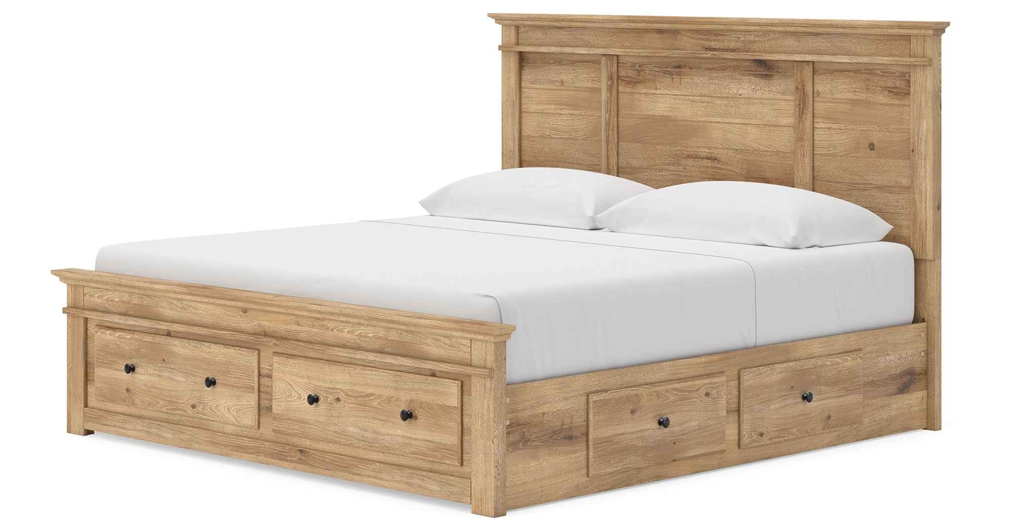 Makidern Tan King Panel Storage Bed - Image 14
