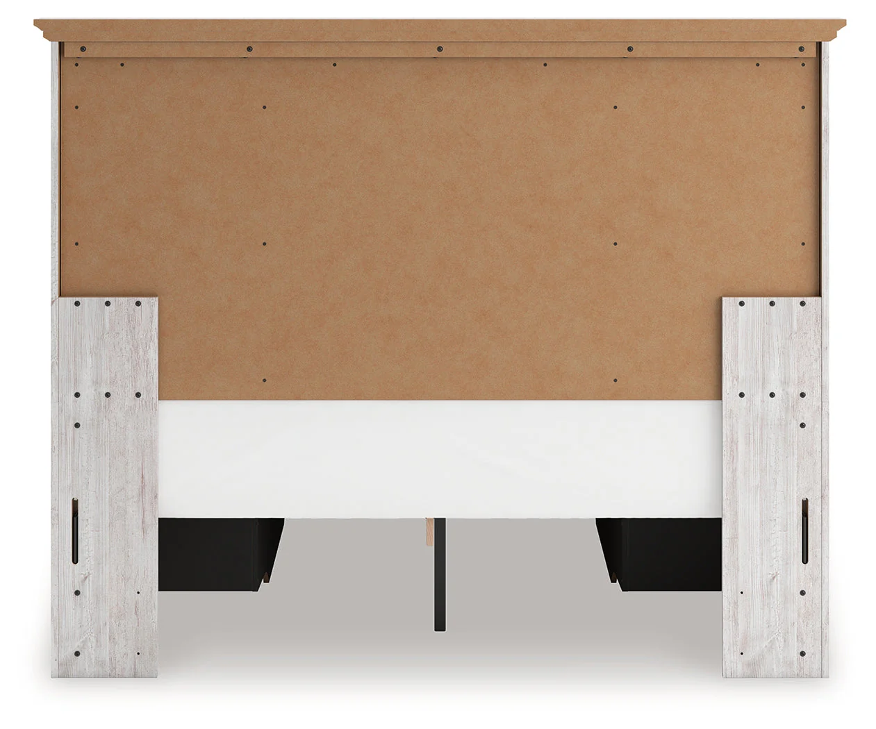 Makidern Whitewash Queen Panel Bed with Storage, Dresser and Mirror - Image 13