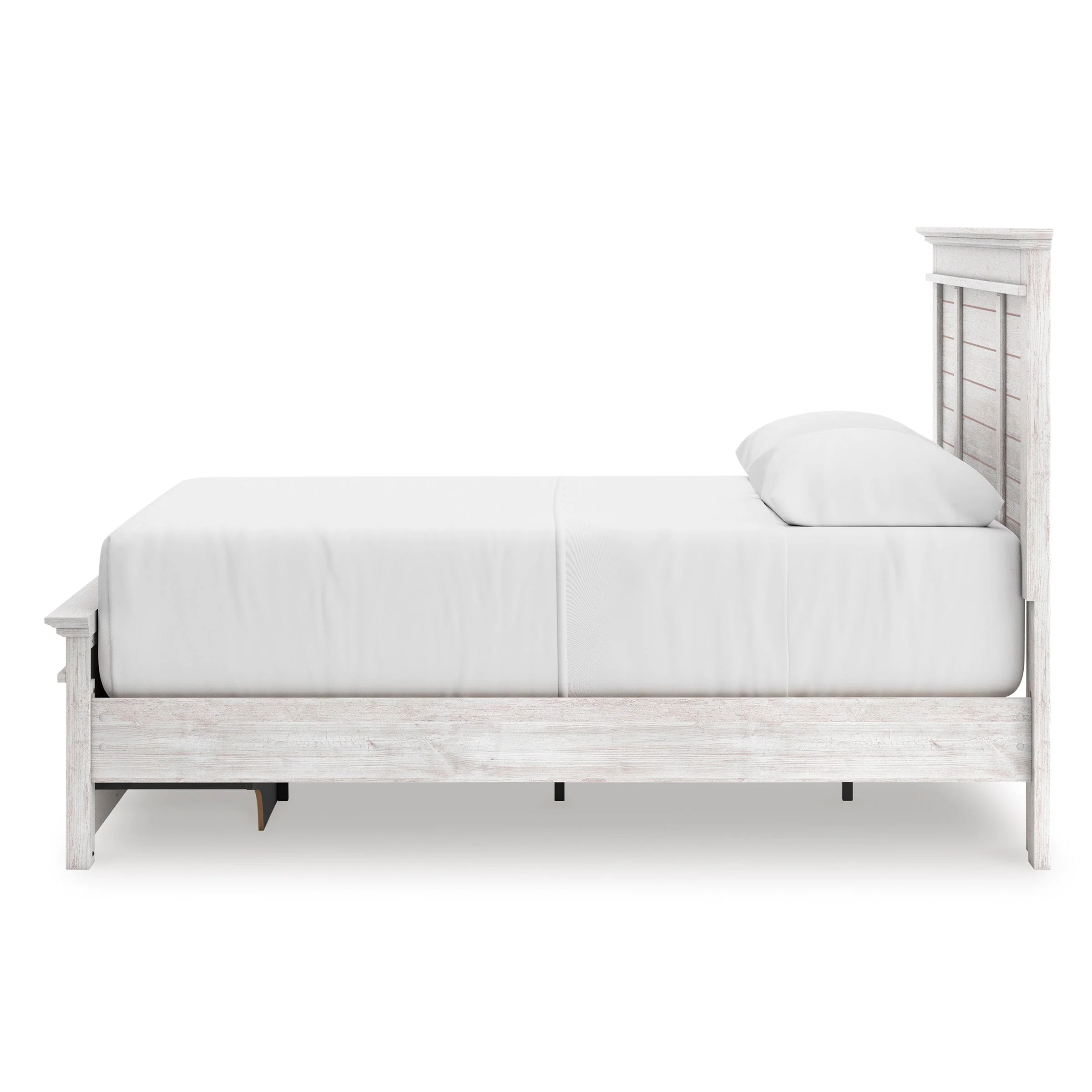 Makidern Whitewash Storage Panel Bedroom Set with 2 Footboard Drawers - Image 7