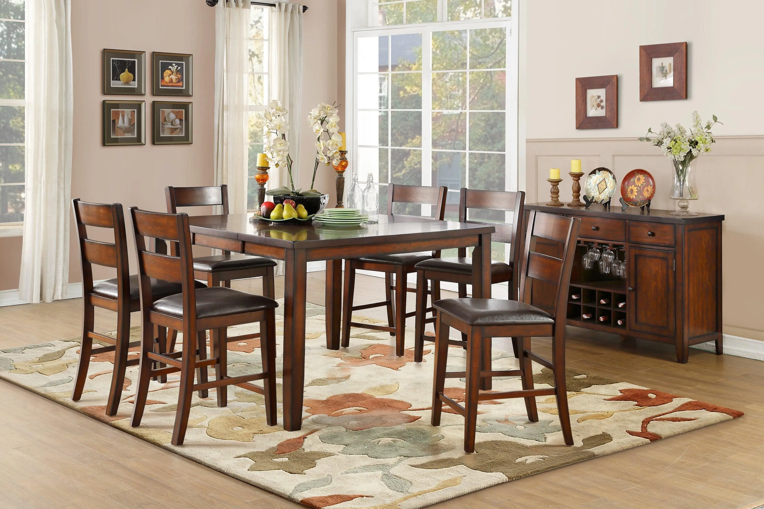 Mantello Cherry Extendable Counter Height Table - Image 3