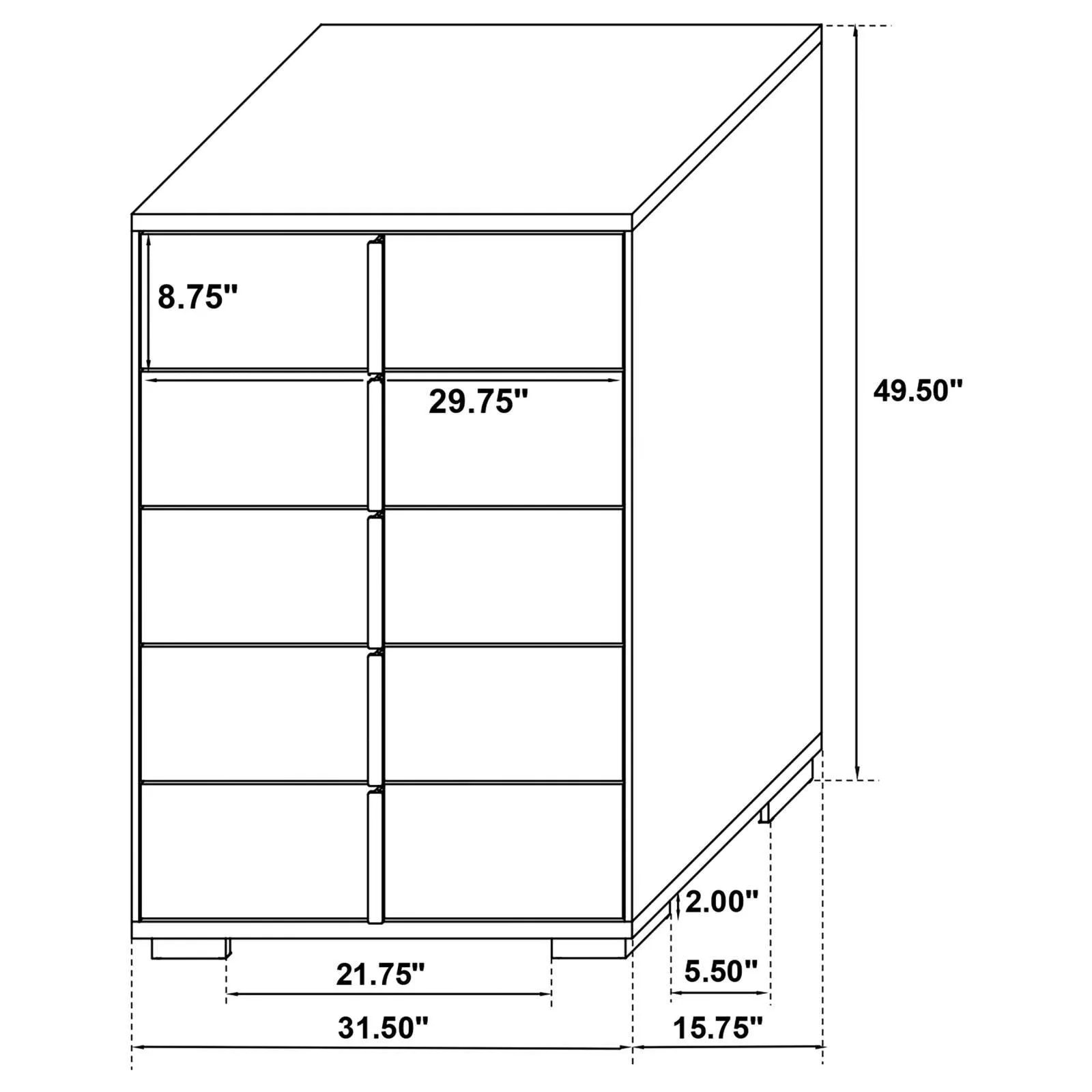 Marceline 5-drawer Chest Black - Image 13