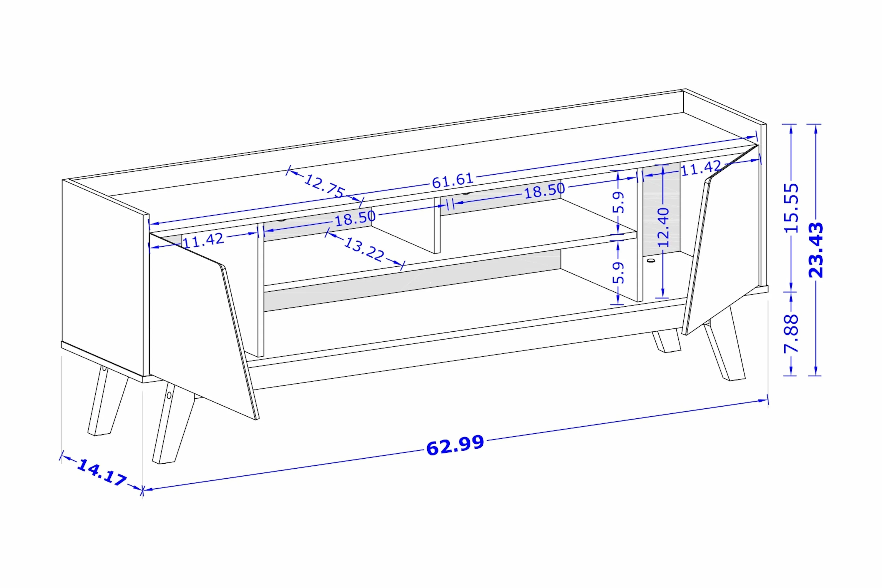 Marcus 62.99 TV Stand in Rustic Brown - Image 3