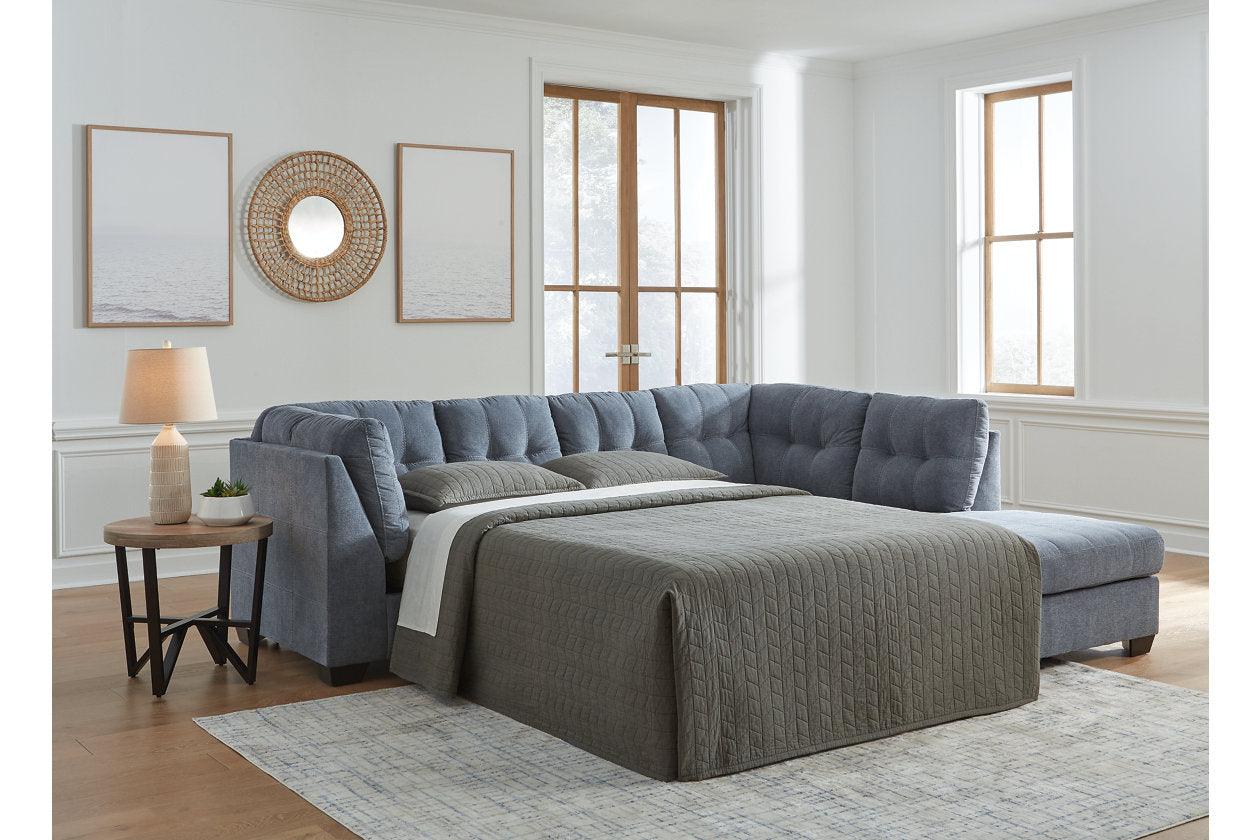 Marleton Denim 2-Piece Sleeper Sectional with RAF Chaise