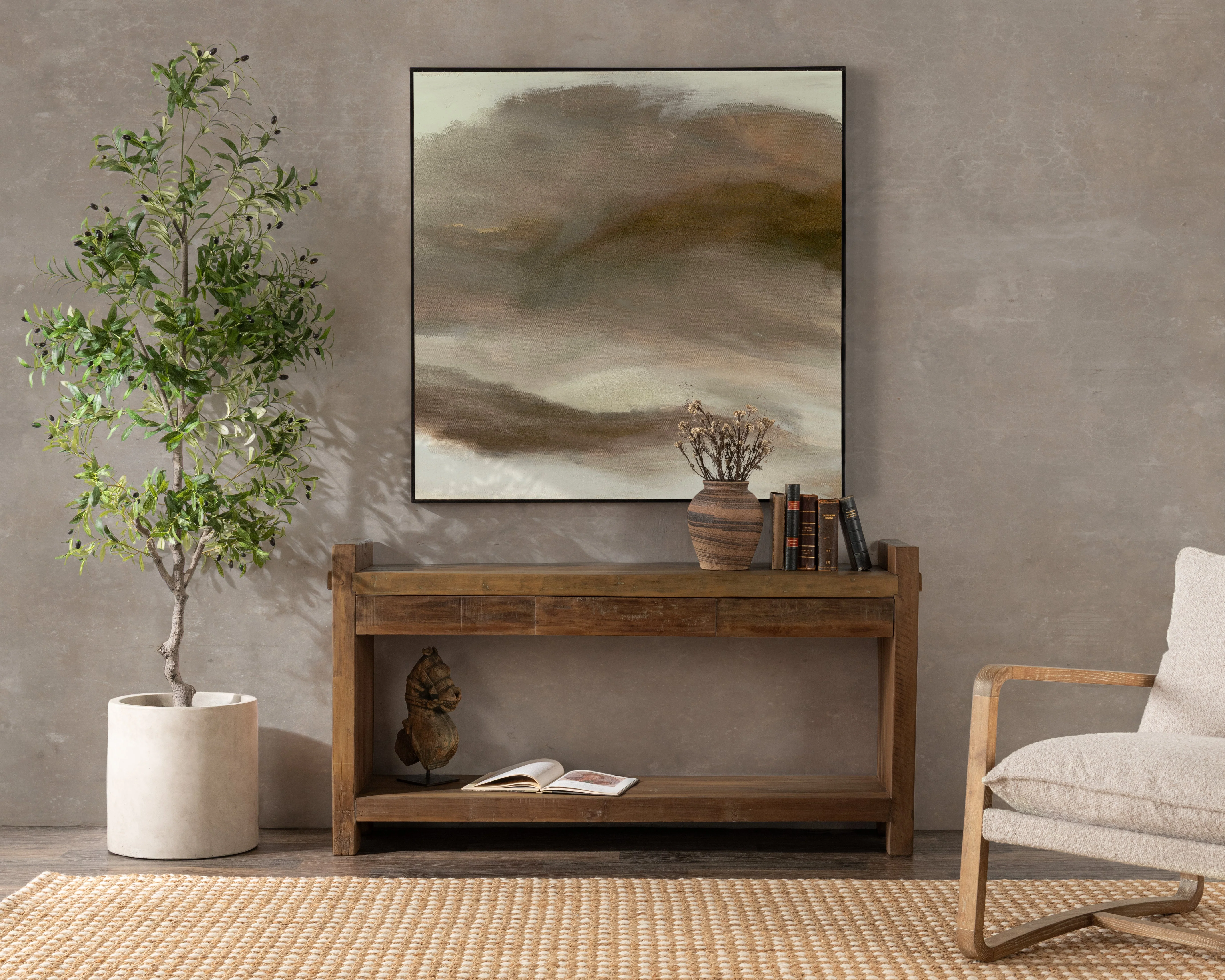 Marsa 3 Drawer Console Table - Natural - Image 7