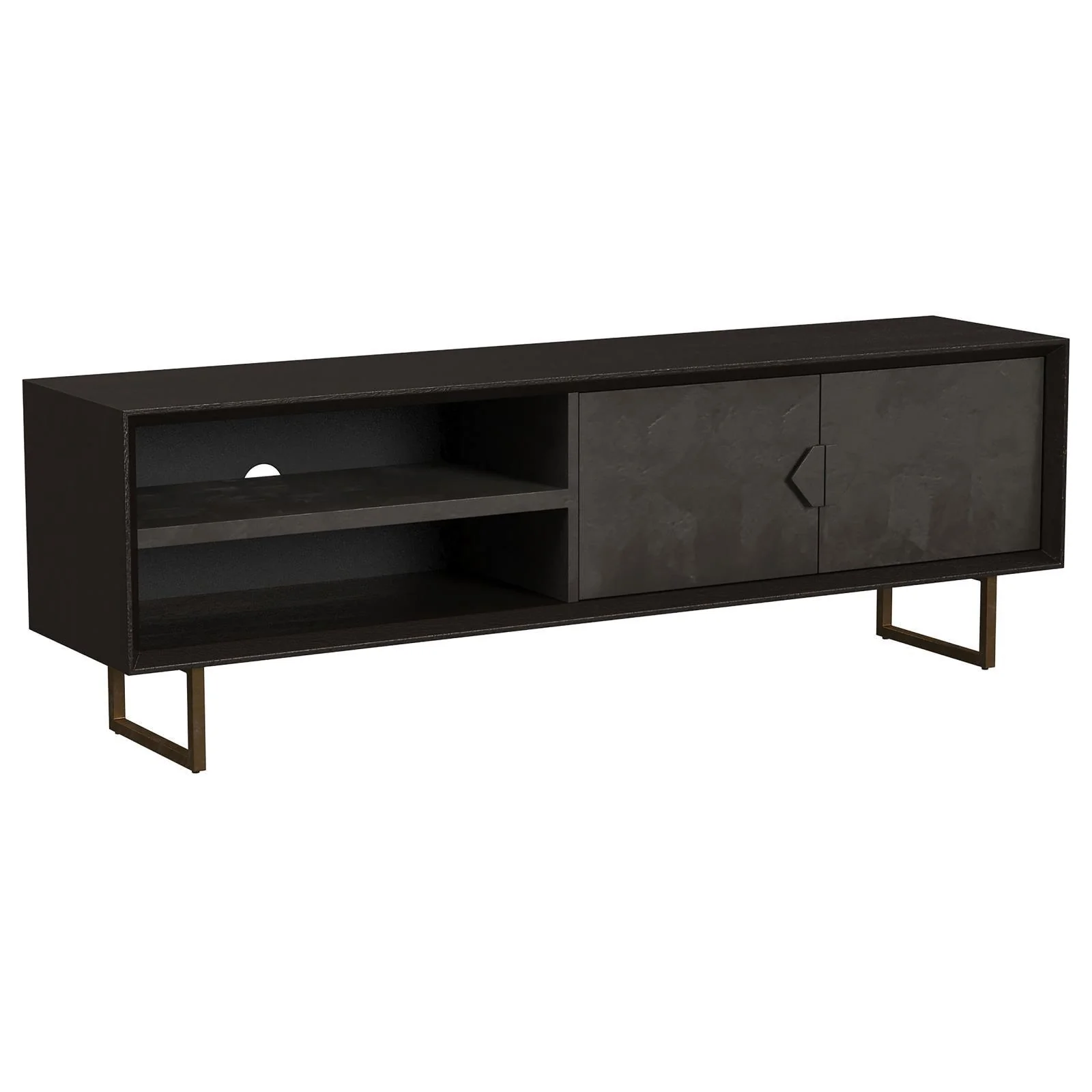 Marsden Charcoal Black 2-door Wood 70" TV Stand - Image 4