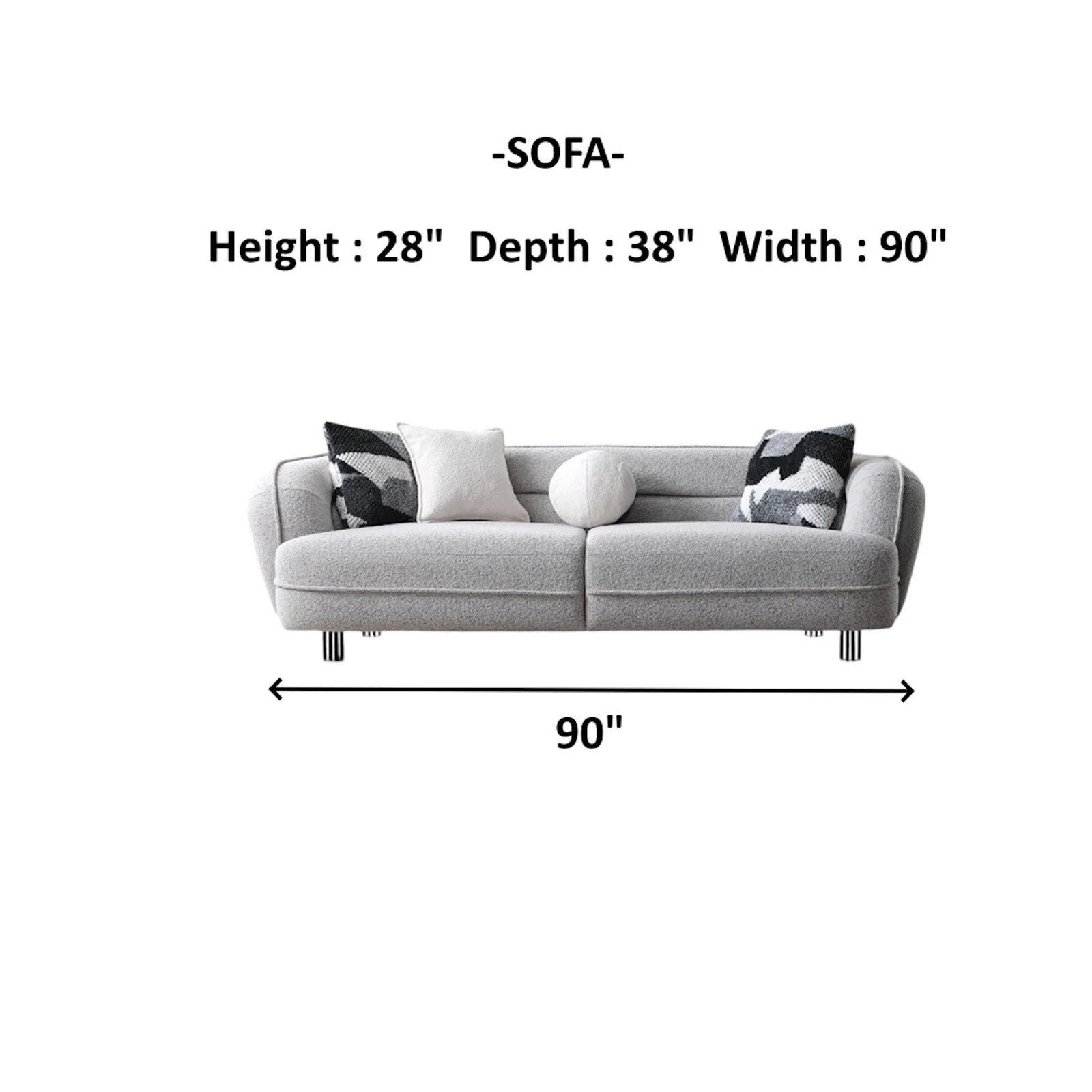 Marsilya Gray 4-Piece Living Room Set (2 Sofa & 2 Chair) - Image 11