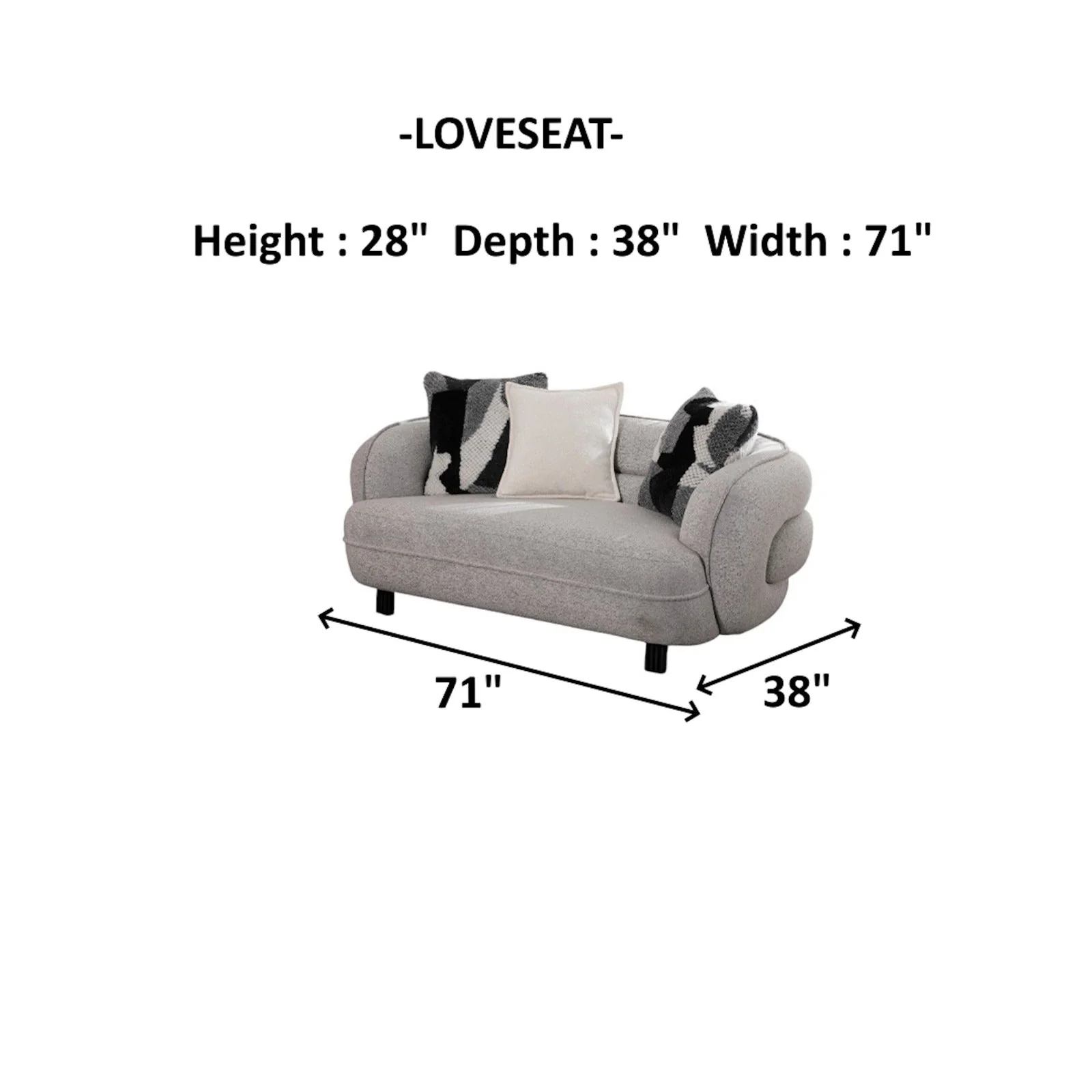 Marsilya Gray 4-Piece Living Room Set (2 Sofa & 2 Chair) - Image 12