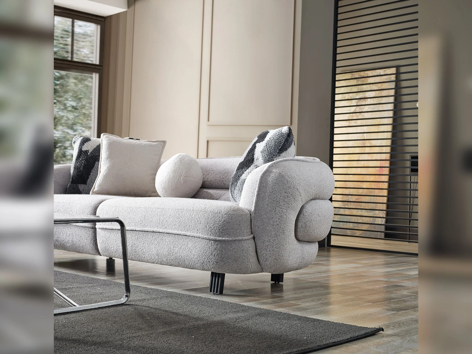 Marsilya Gray 4-Piece Living Room Set (2 Sofa & 2 Chair) - Image 14
