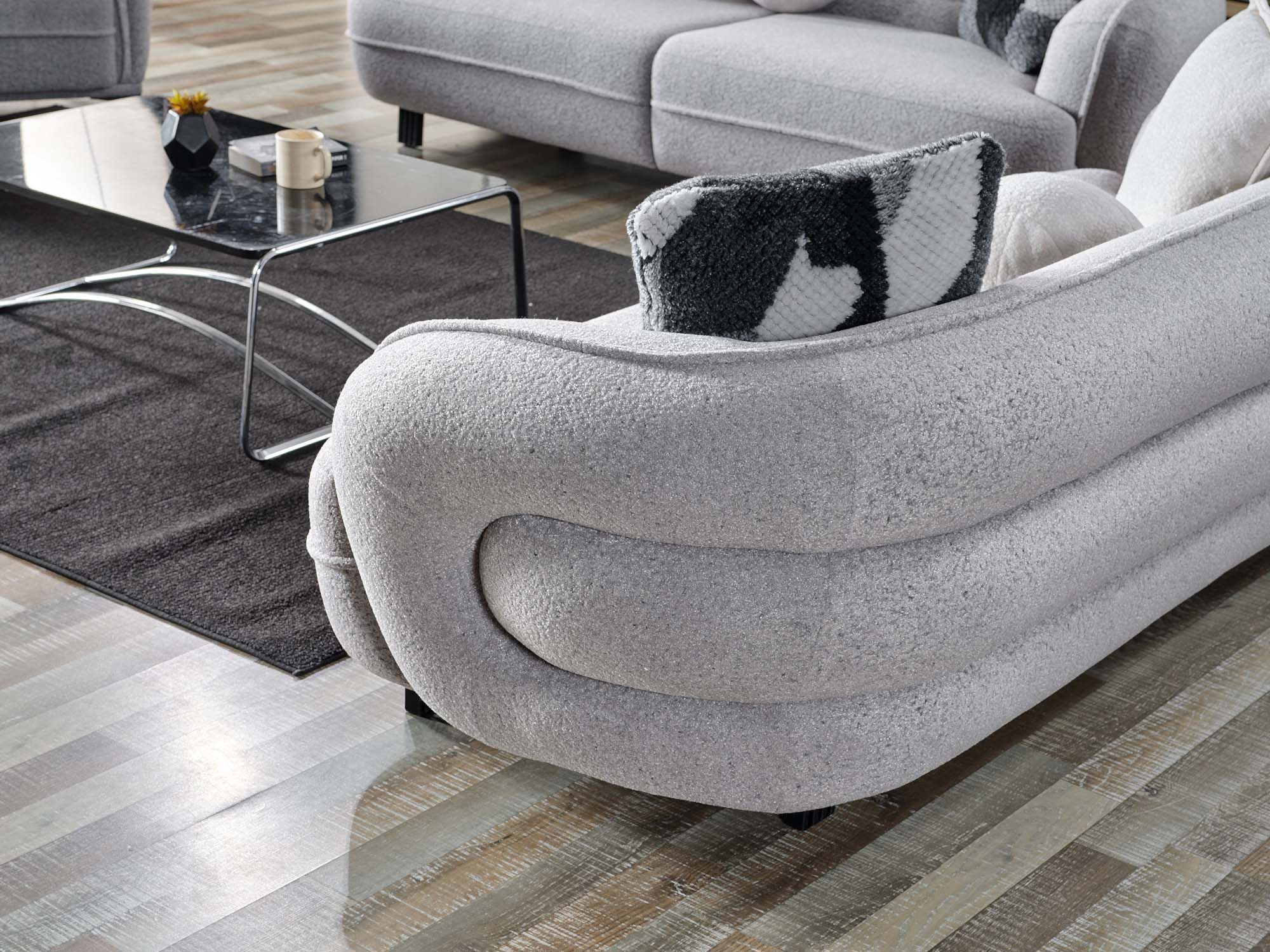 Marsilya Gray 4-Piece Living Room Set (2 Sofa & 2 Chair) - Image 16