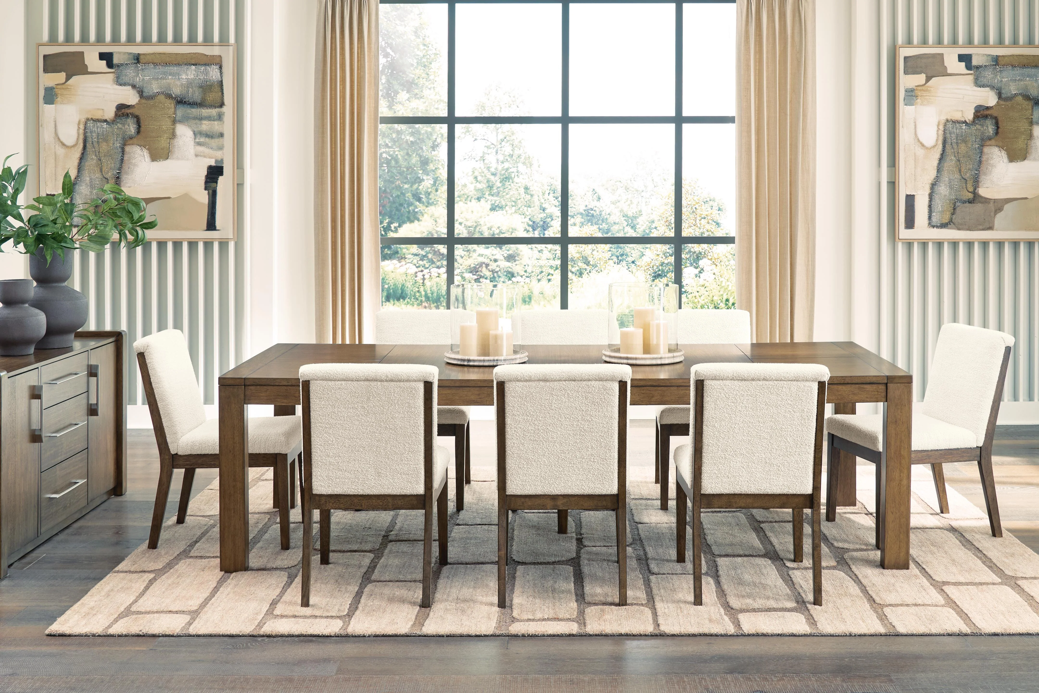 Marxmore Beige/Brown Extension Dining Table and 8 Chairs - Image 4
