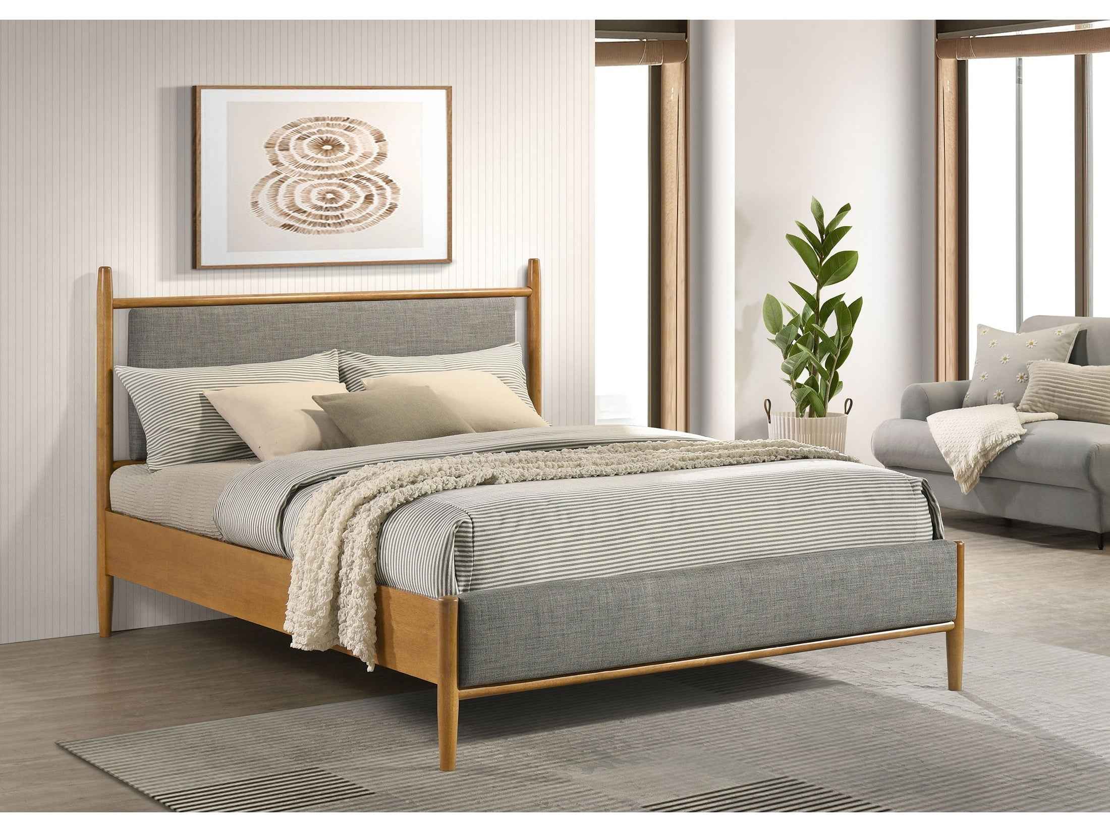 Mason Light Brown 46-inch Queen Panel Platform Bed