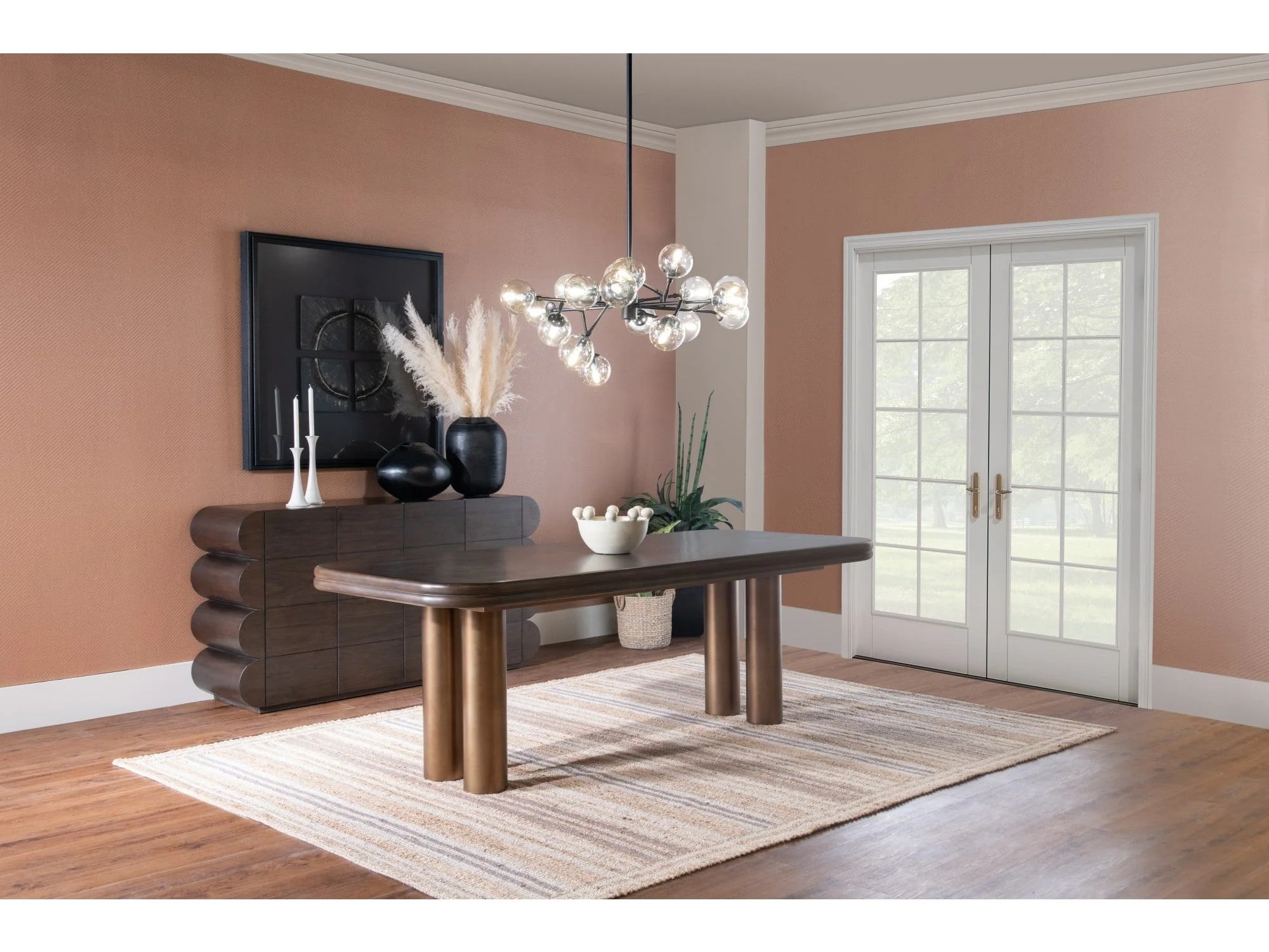 Mataranka Bistre/Brushed Golden Rectangular Dining Table