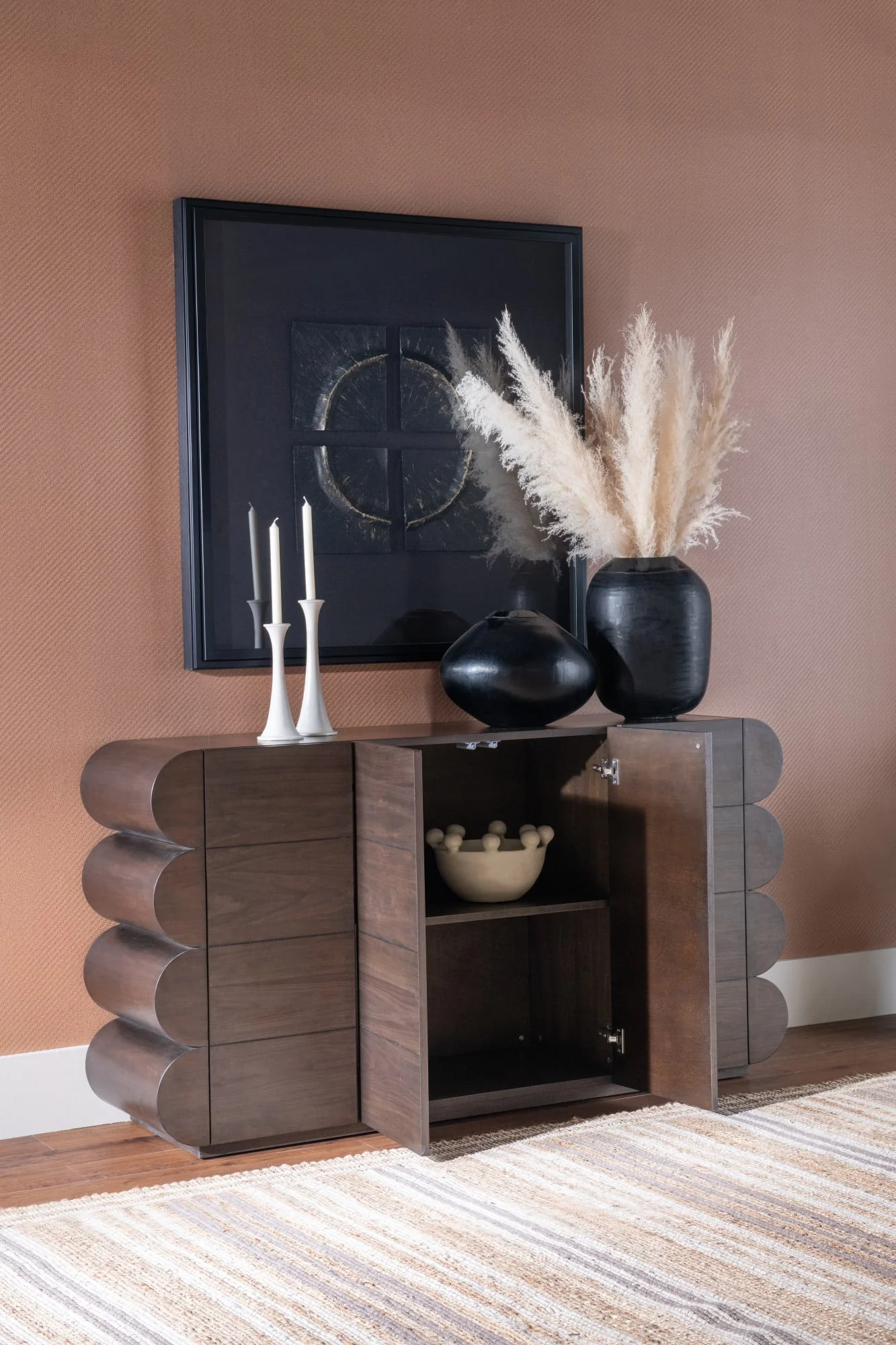 Mataranka Bistre Four Door Walnut Sideboard - Image 5