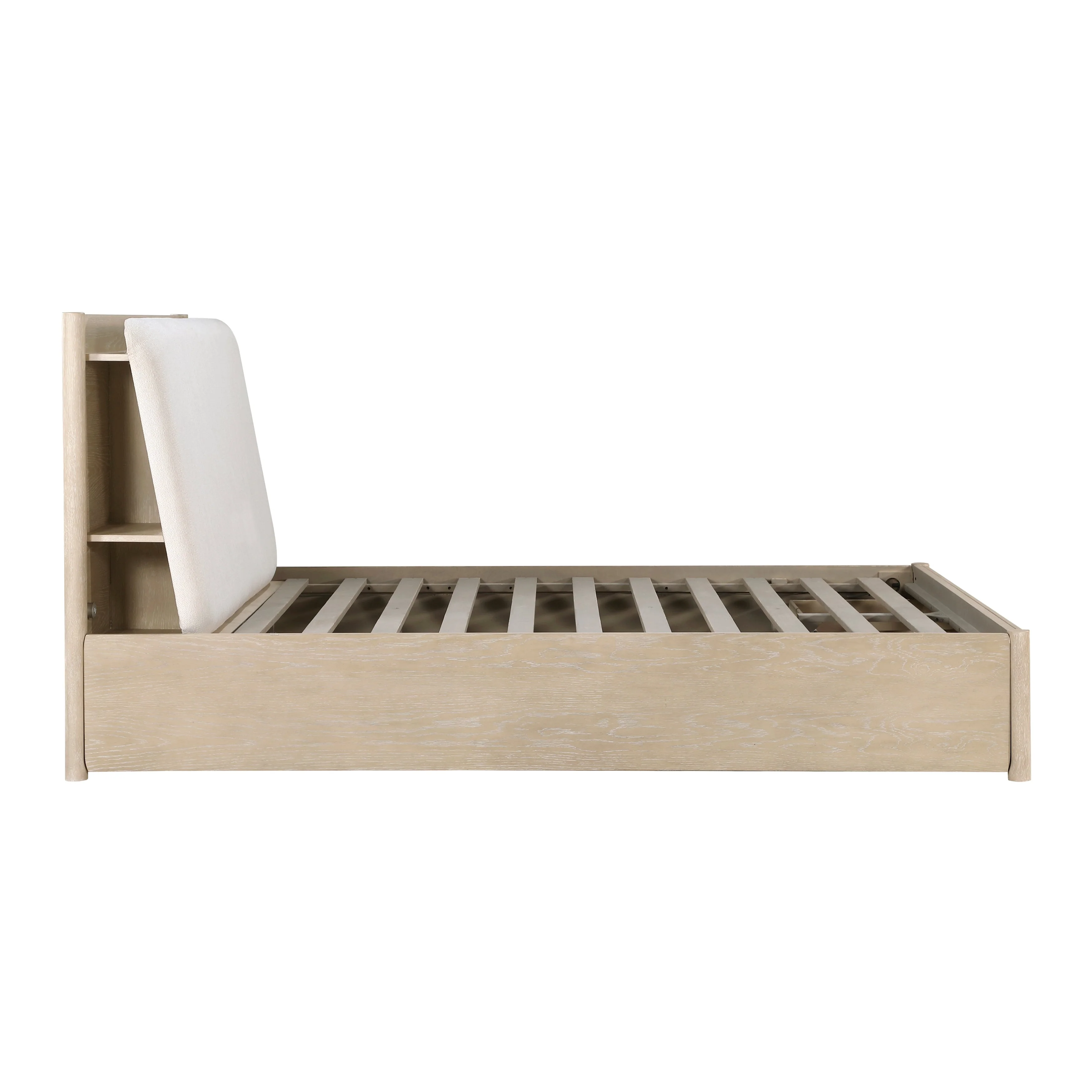 Matteo Light Oak Queen Platform Bed with Footboard Storage - Image 6