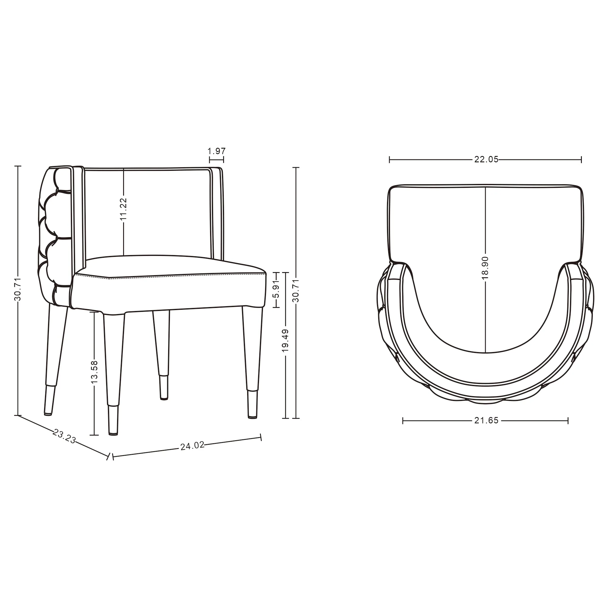 Maya Dining Chair in Grey (set of 2) - Image 3