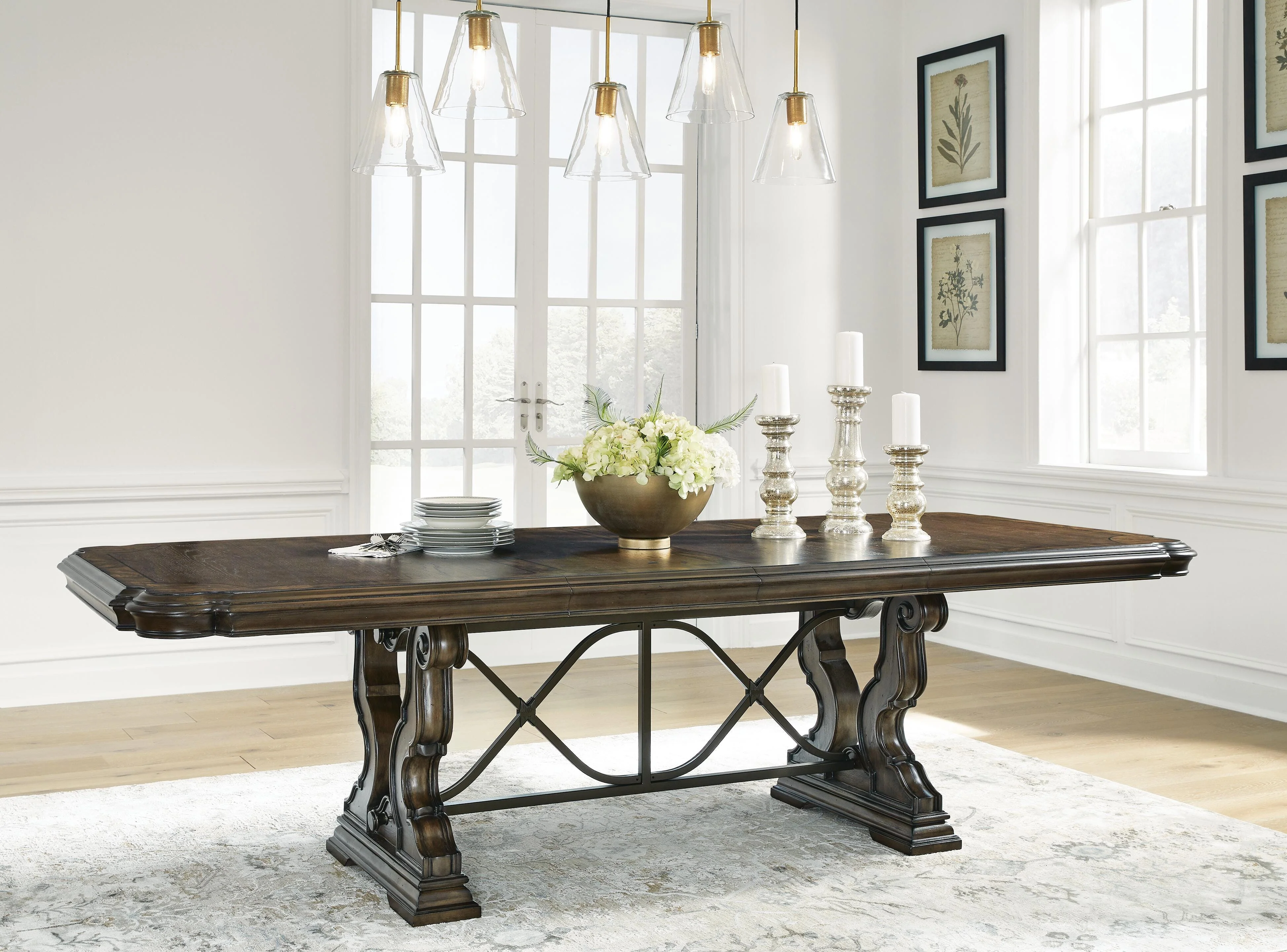 Maylee Dark Brown Extendable Dining Room Set - Image 11