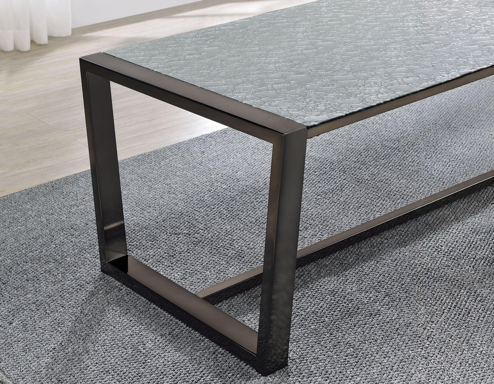 Mazie Coffee Table with Patterned Mirror Top - Image 2