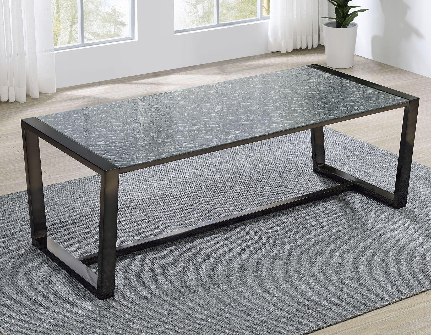 Mazie Coffee Table with Patterned Mirror Top - Image 6