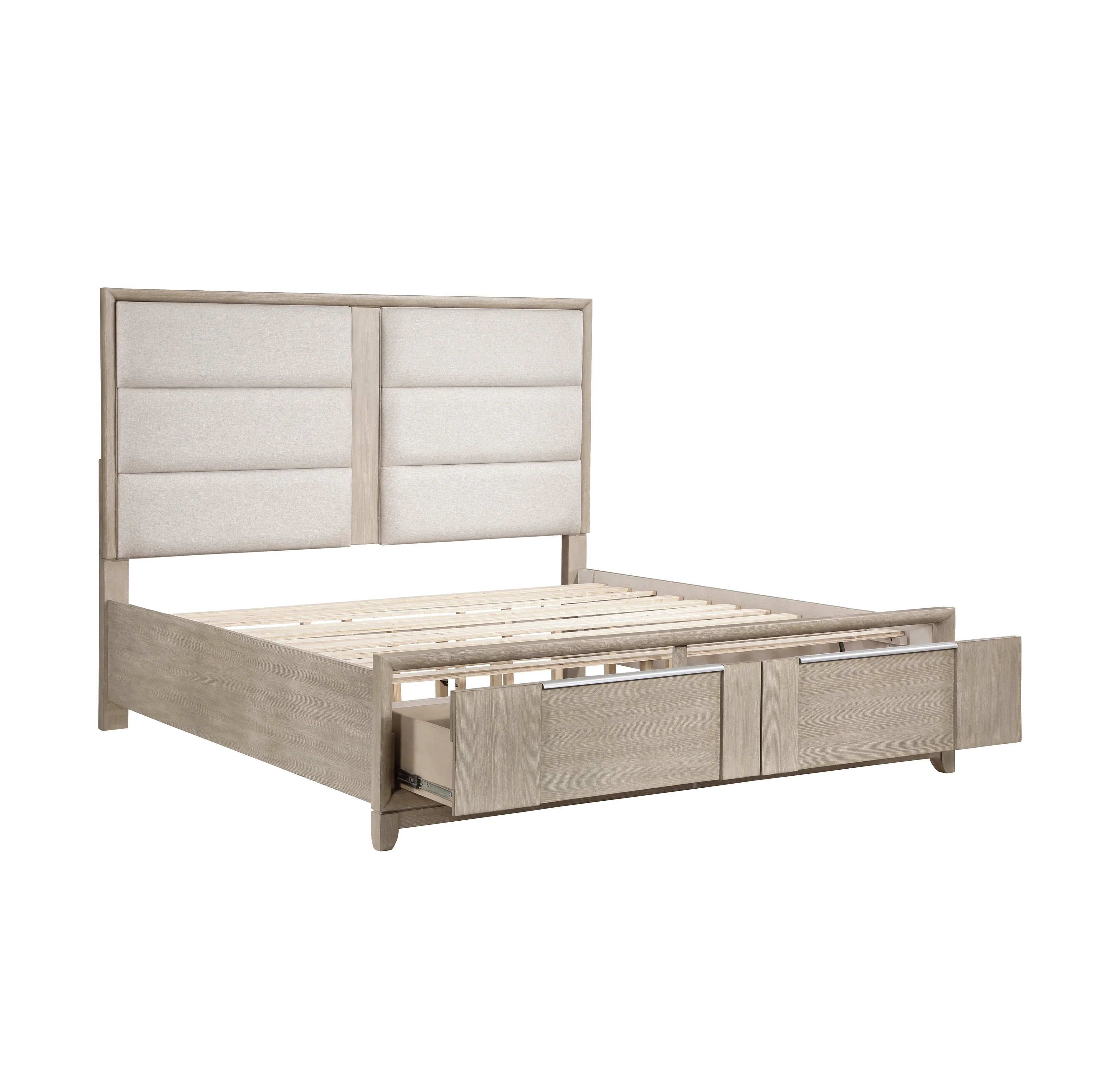 McKewen Light Gray King Storage Platform Bed - Image 5