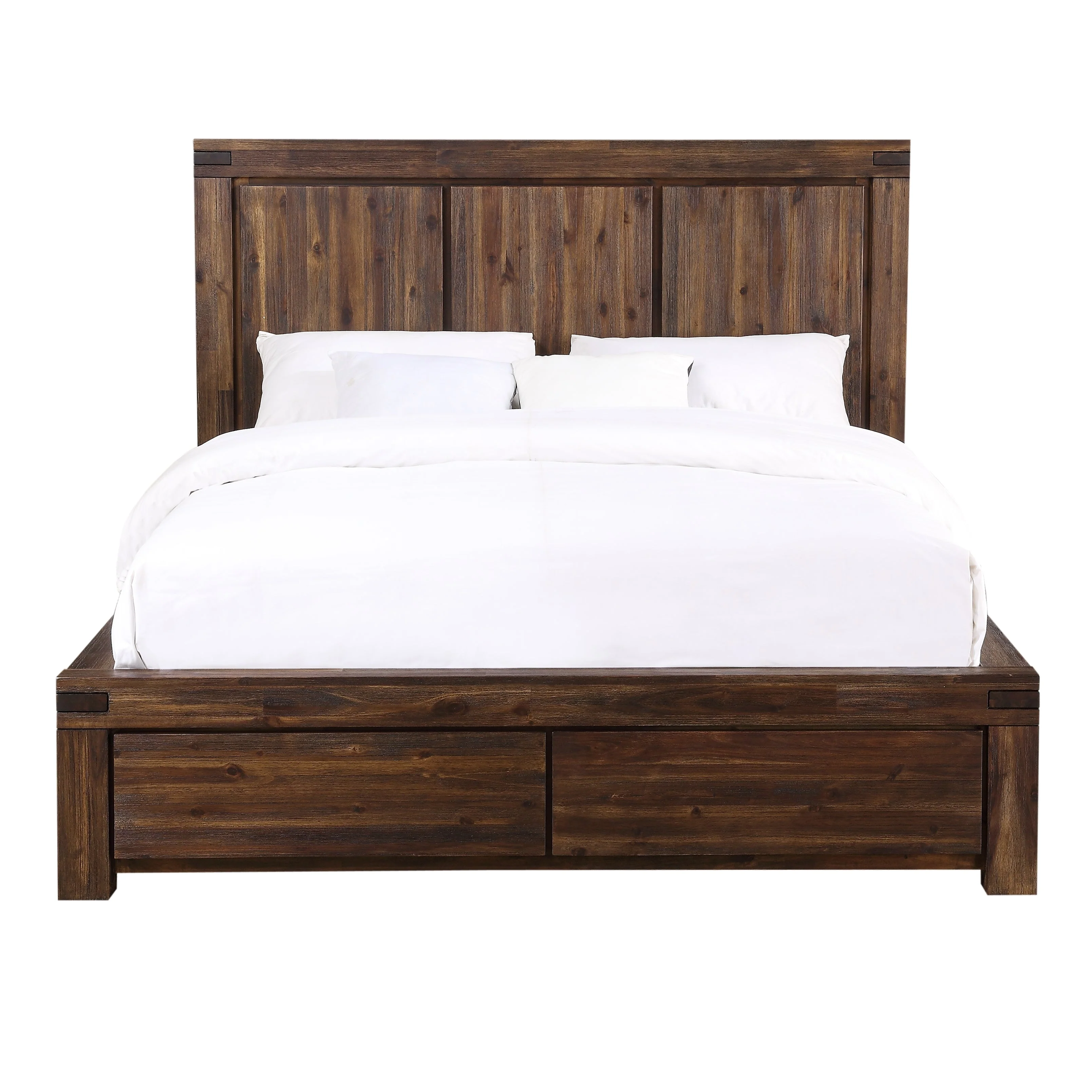 Meadow Solid Wood Footboard California King Storage Bed in Brick Brown - Image 5