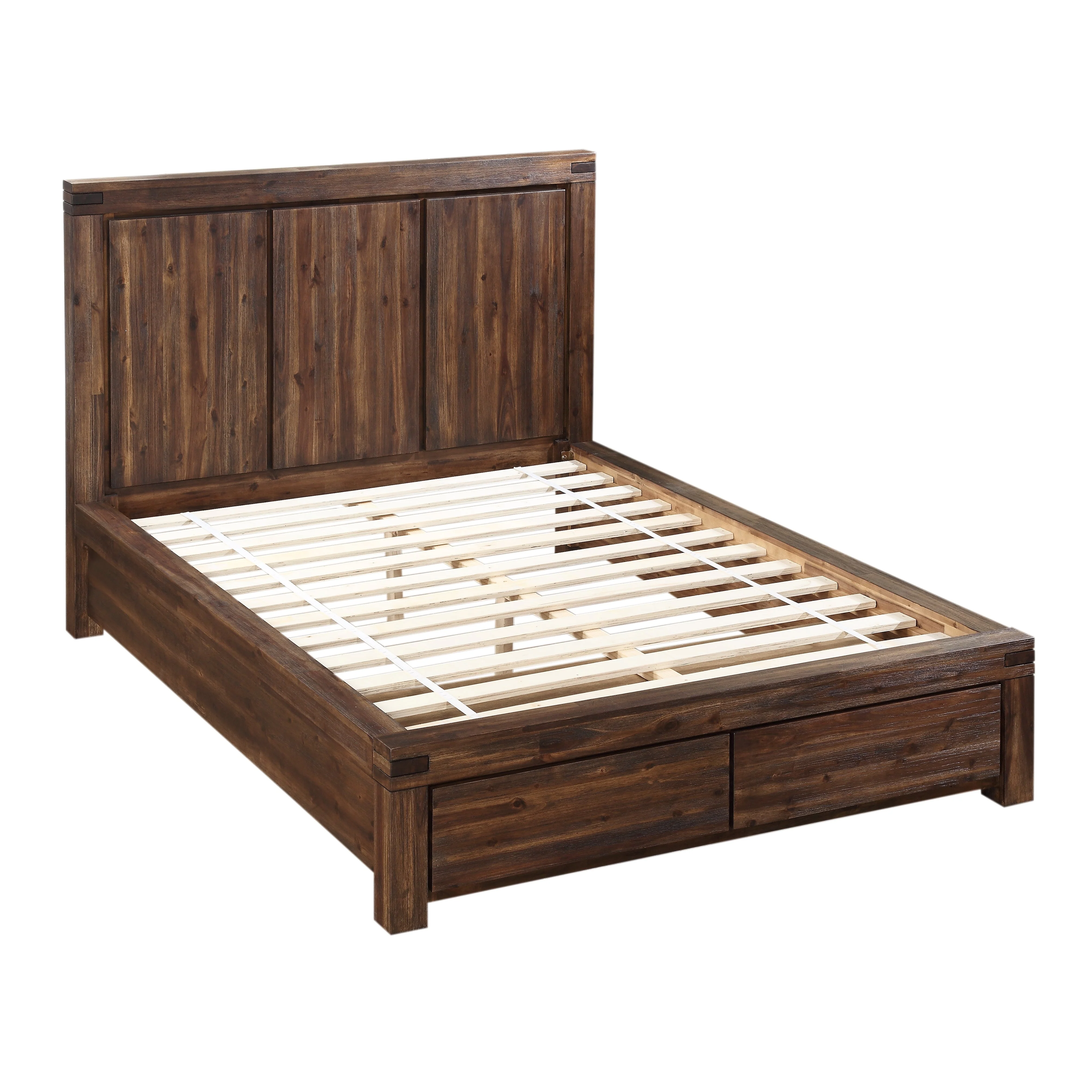 Meadow Solid Wood Footboard Eastern King Storage Bed in Brick Brown - Image 8