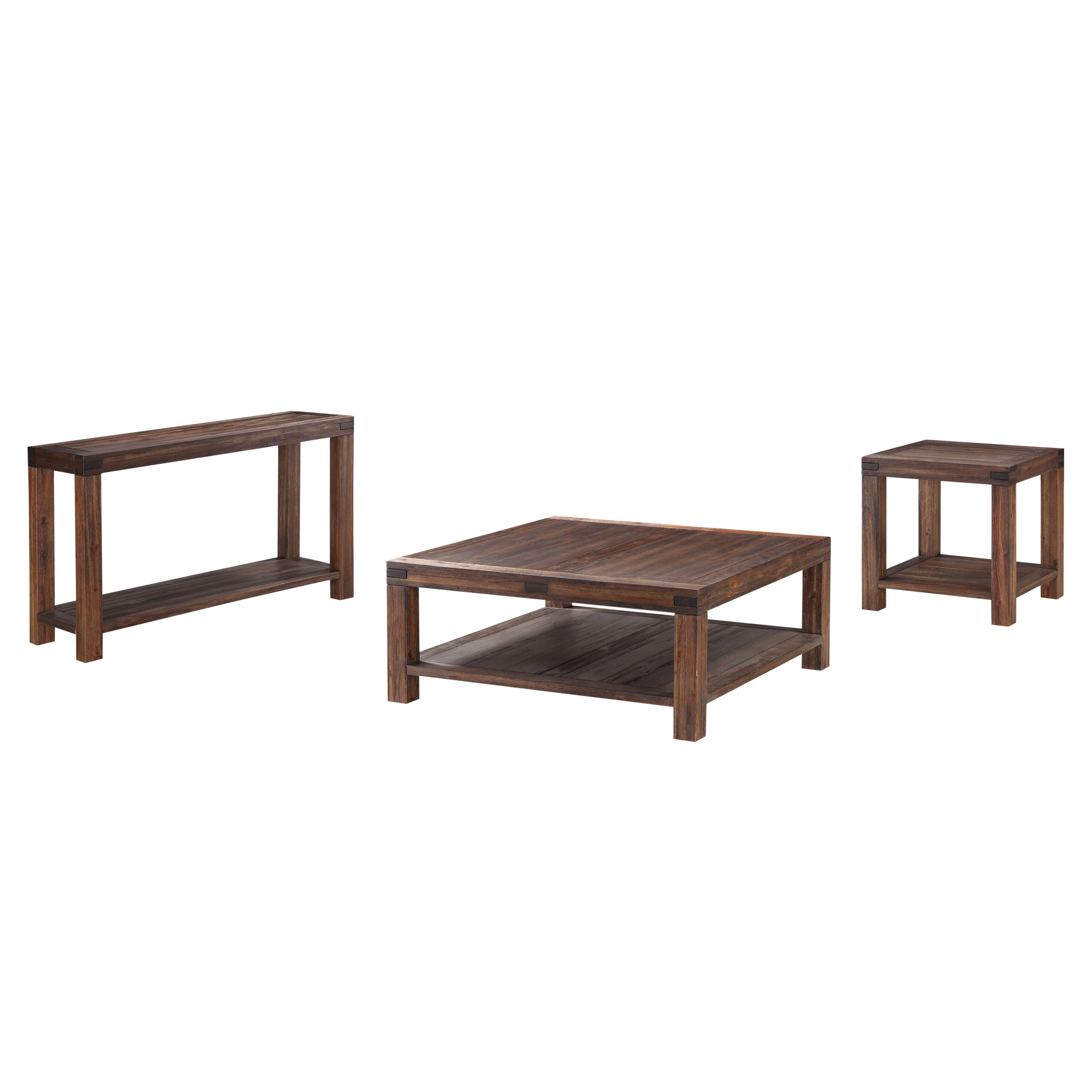 Meadow Solid Wood Rectangular Side Table in Brick Brown - Image 5