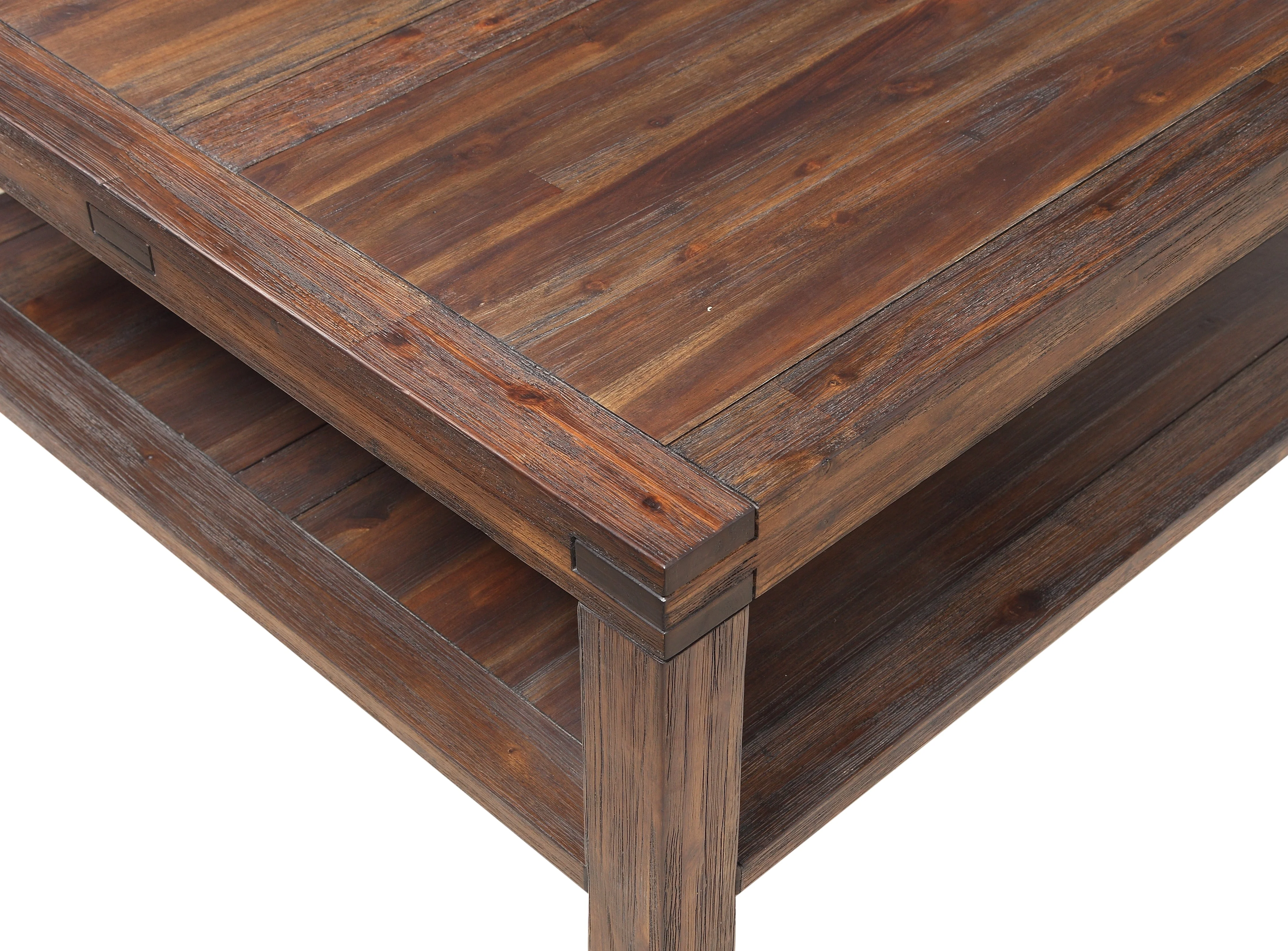 Meadow Solid Wood Square Coffee Table in Brick Brown - Image 5