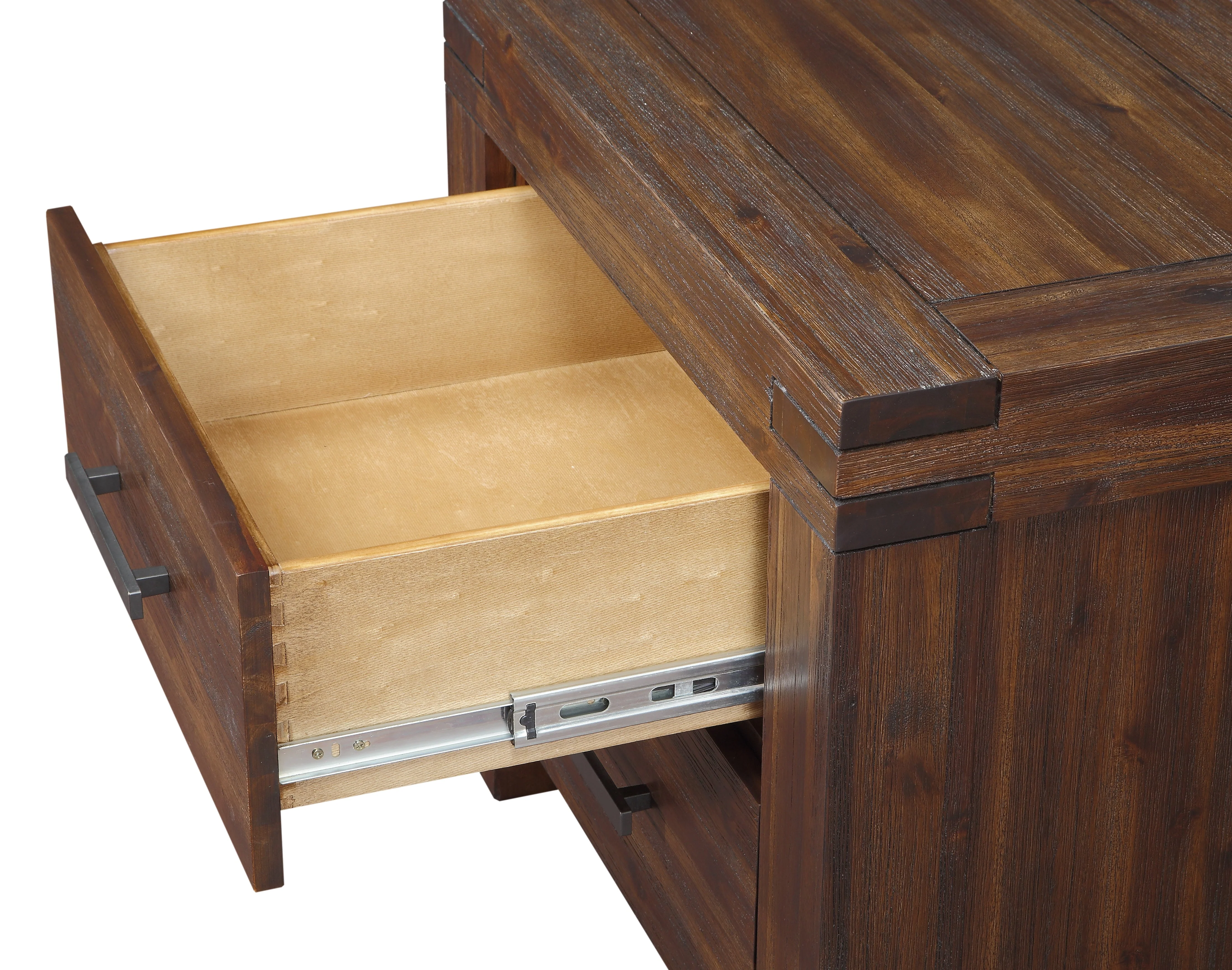 Meadow Two Drawer Solid Wood Nightstand in Brick Brown - Image 4