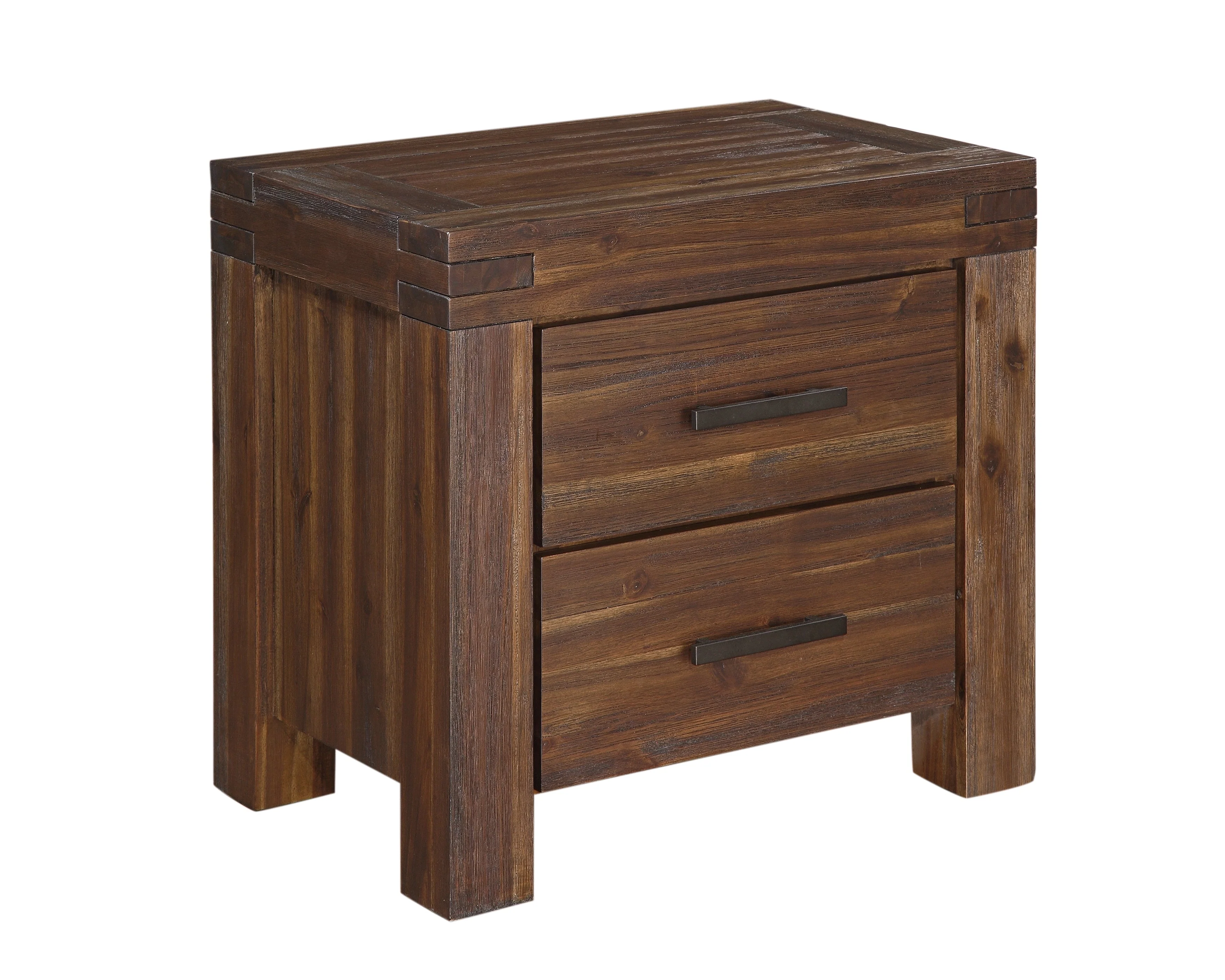 Meadow Two Drawer Solid Wood Nightstand in Brick Brown - Image 6