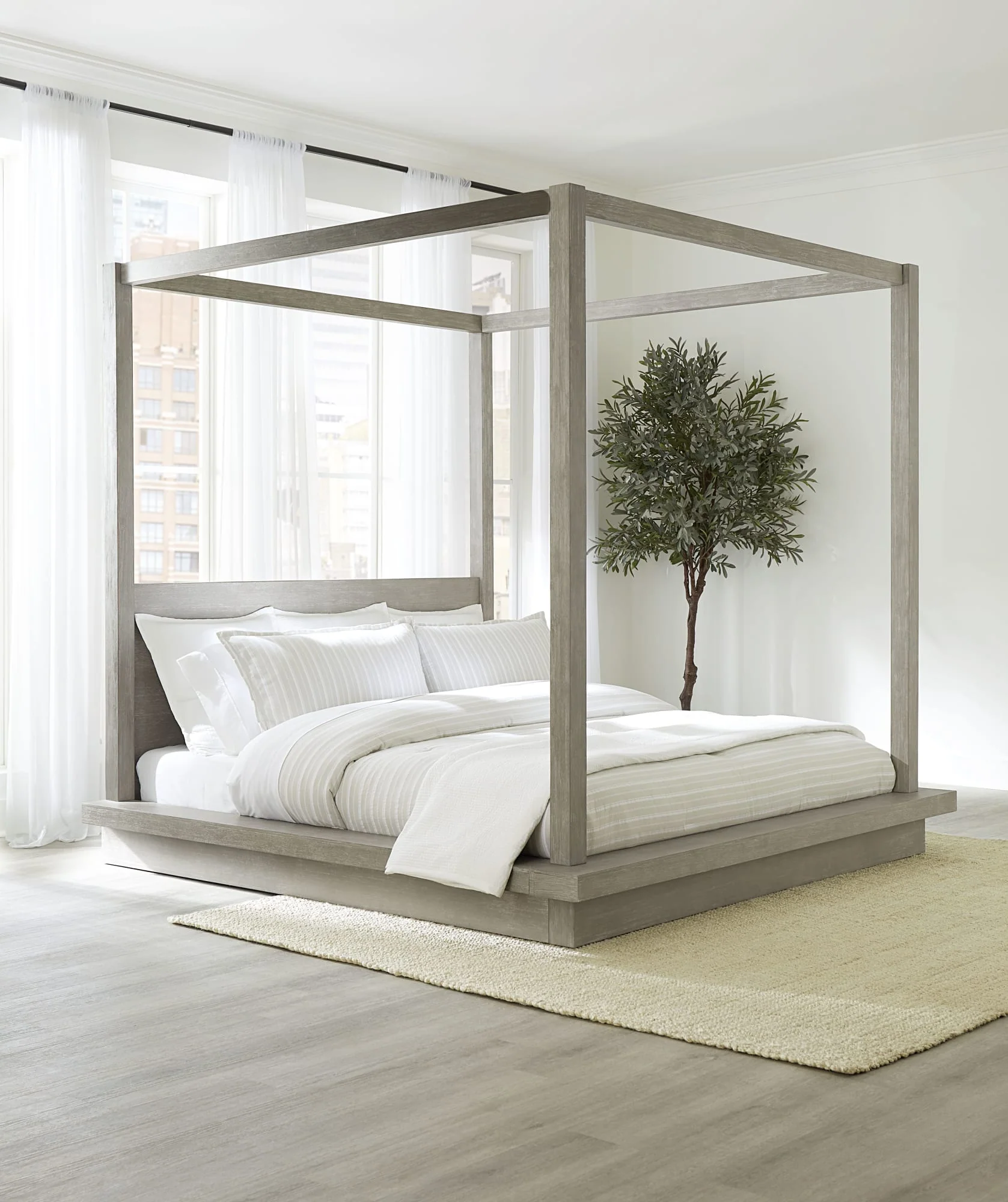 Melbourne Mineral Queen Canopy Bed - Image 2