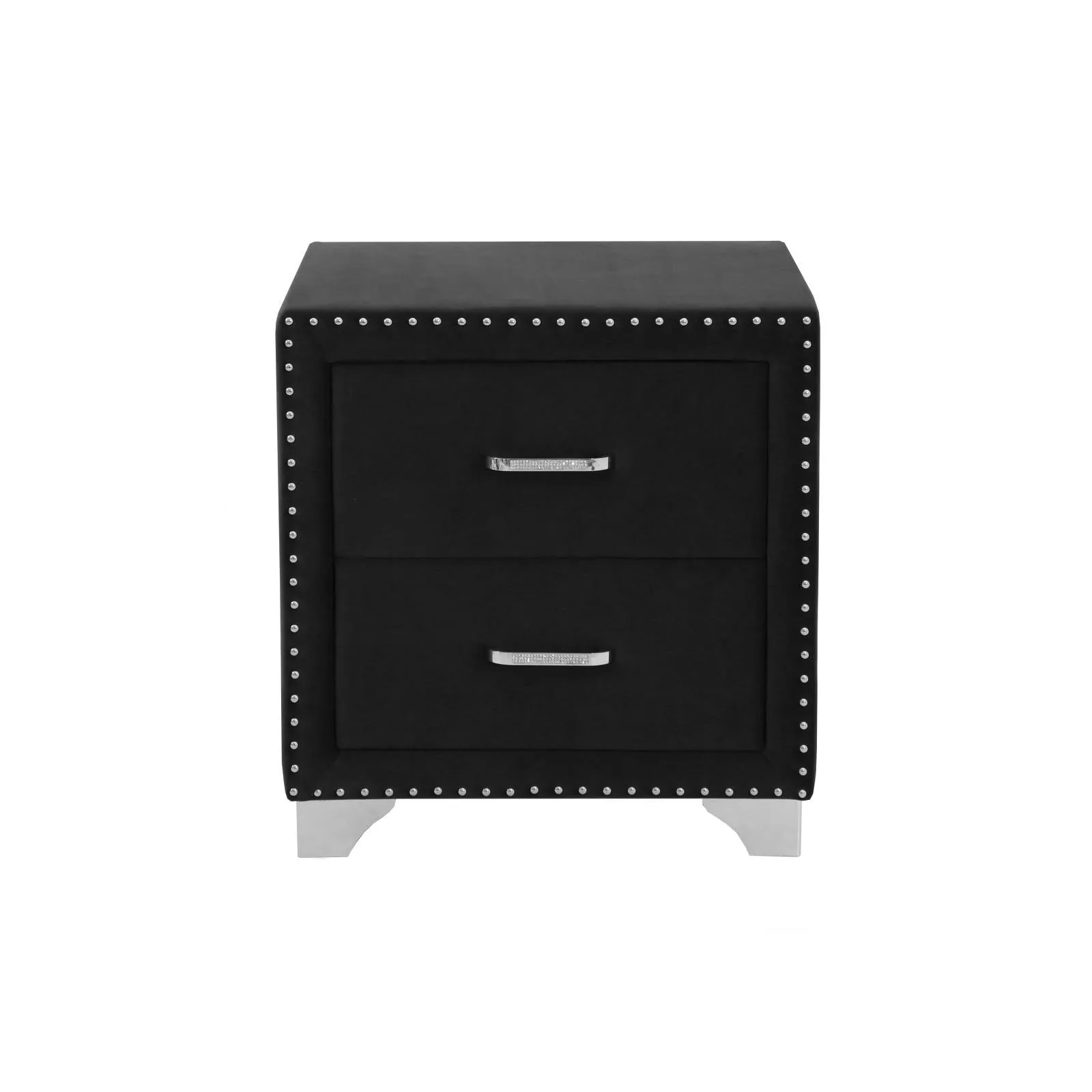 Melody Gray 2-Drawer Upholstered Nightstand - Image 3