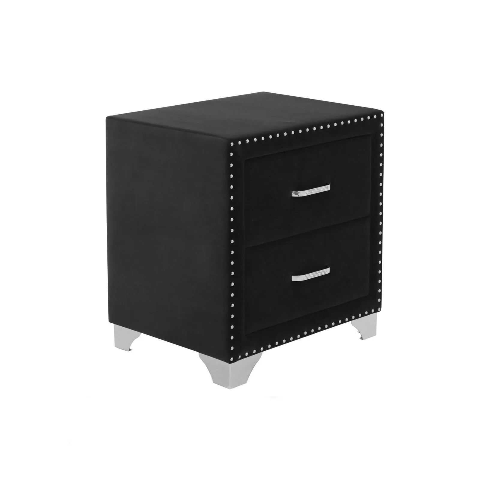 Melody Gray 2-Drawer Upholstered Nightstand - Image 4
