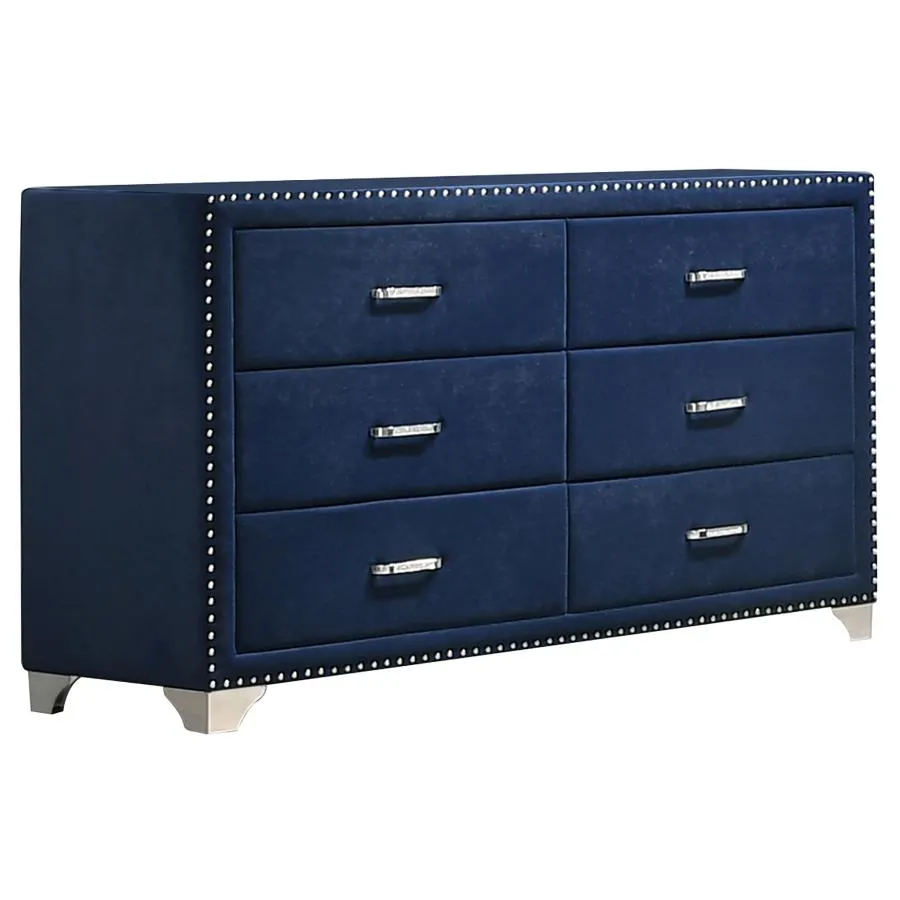 Melody Pacific Blue 5-Piece California King Tufted Upholstered Bedroom Set - Image 5