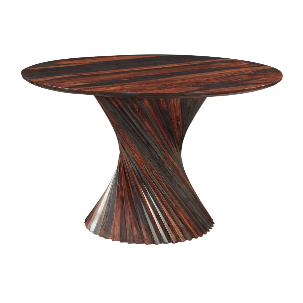 Meridian 48" Round Dining Table with Spiral Base in Capri Sheesham - Image 4
