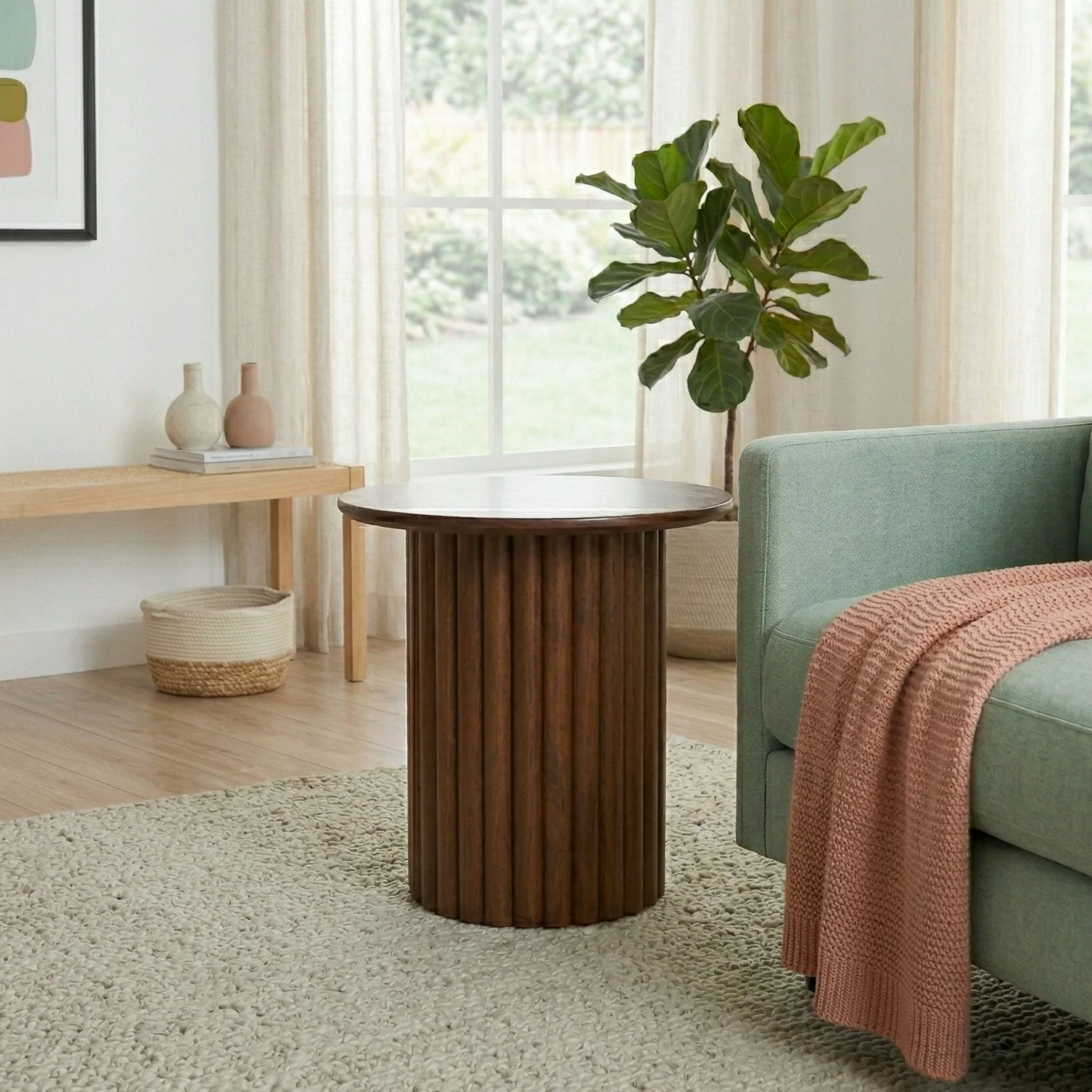 Merlin End Table in Walnut - Image 2