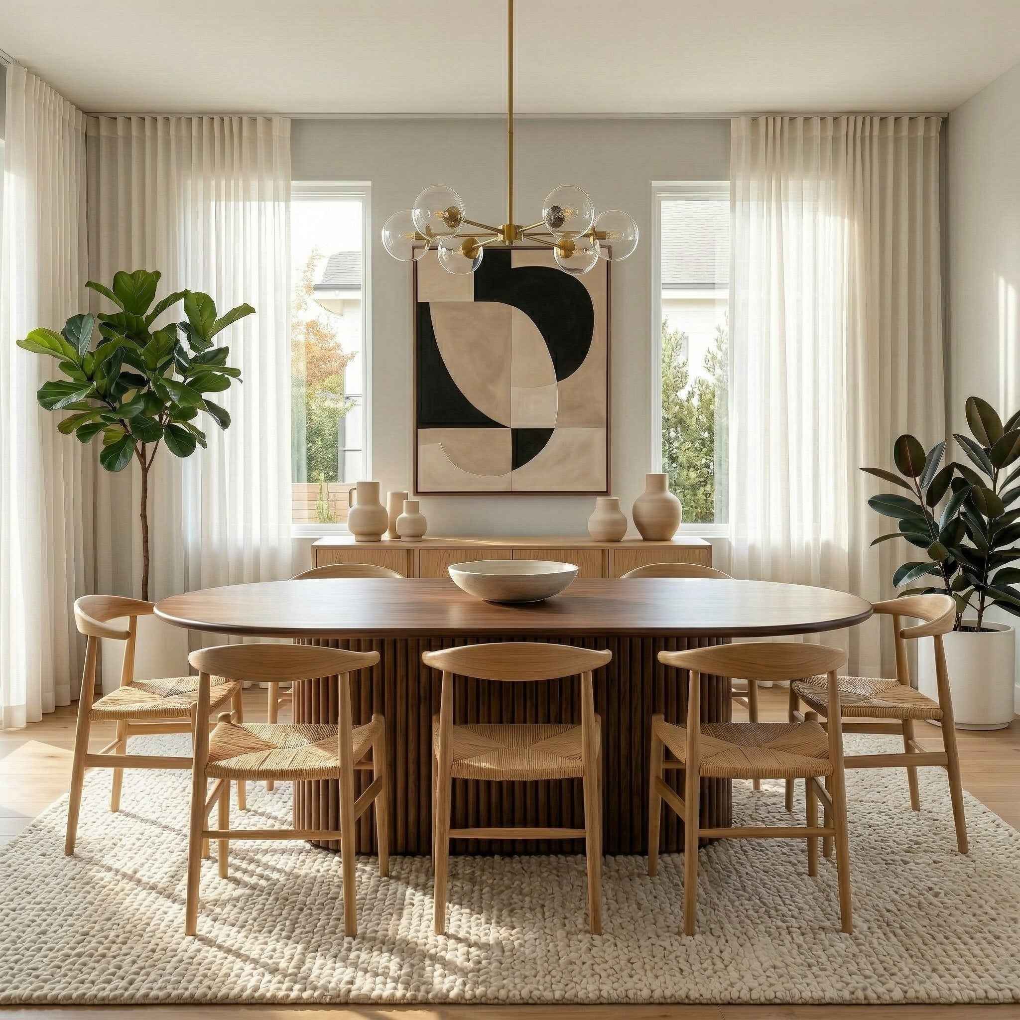 Merlin Oval Walnut Dining Table - Image 4