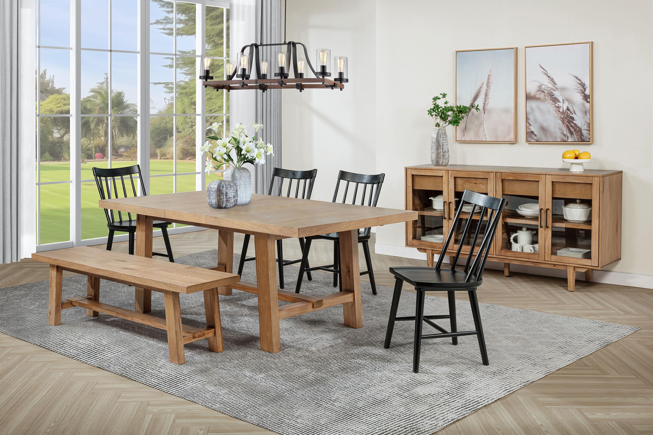 Middleton Natural Brown Dining Table with 76-inch Extension Leaf - Image 13