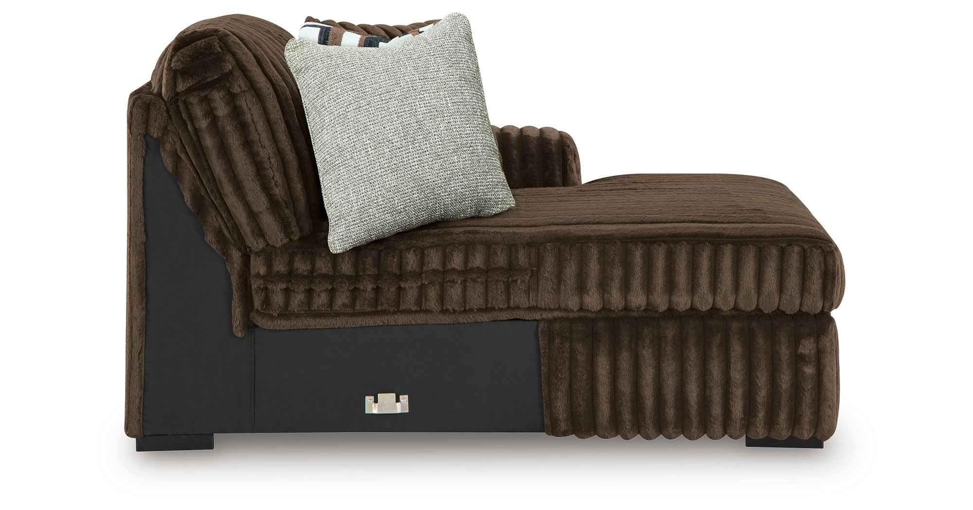 Midnight-Madness Chocolate 3-Piece Sectional with Ottoman - Image 12