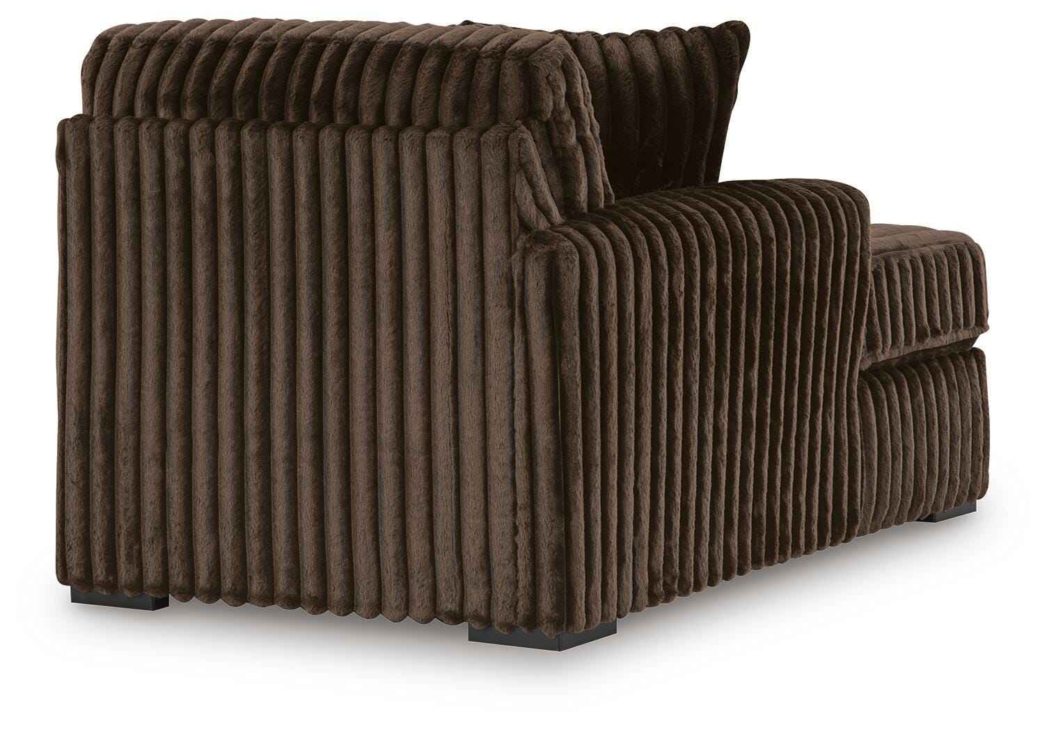 Midnight-Madness Chocolate 3-Piece Sectional with Ottoman - Image 21