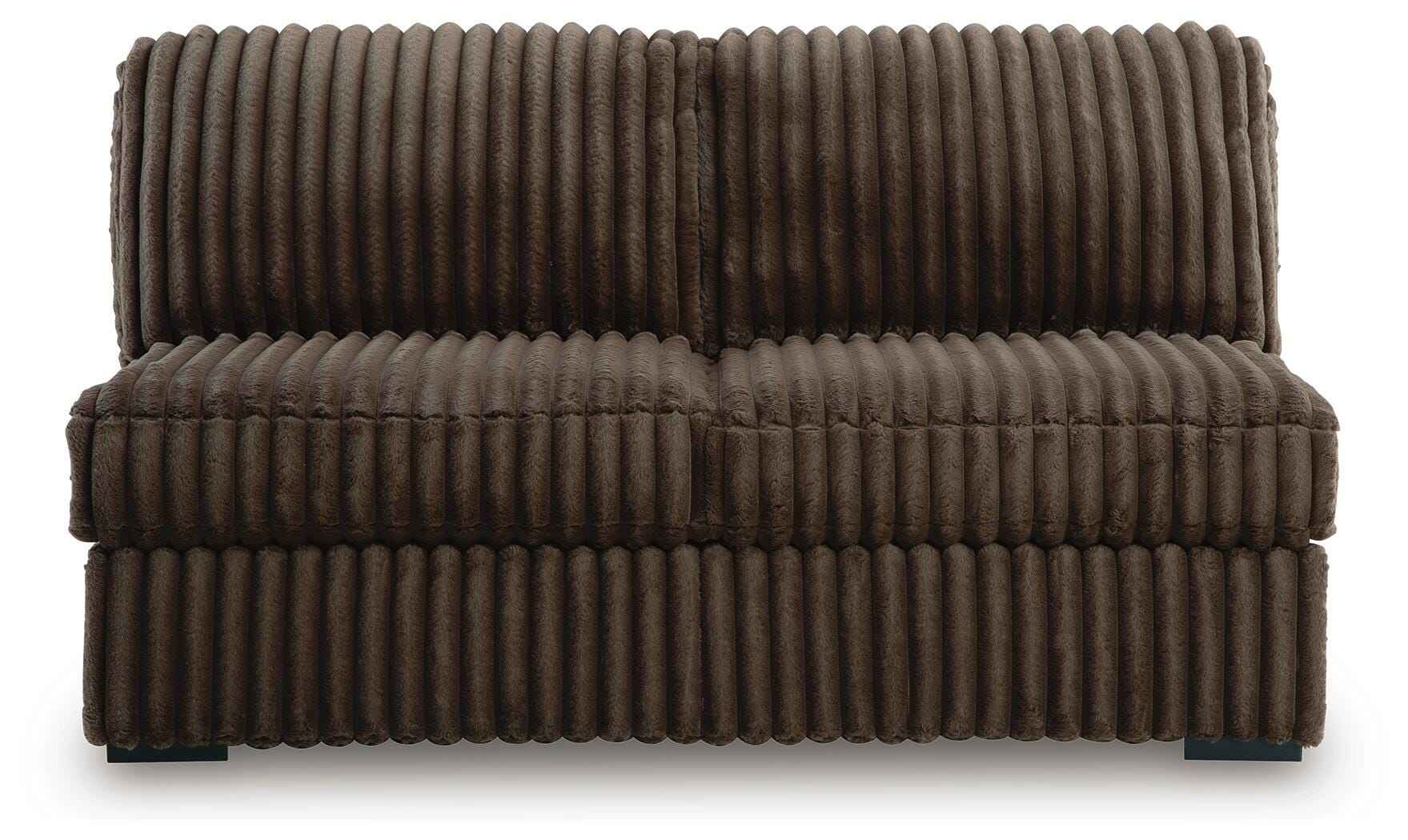 Midnight-Madness Chocolate 3-Piece Sectional with Ottoman - Image 28