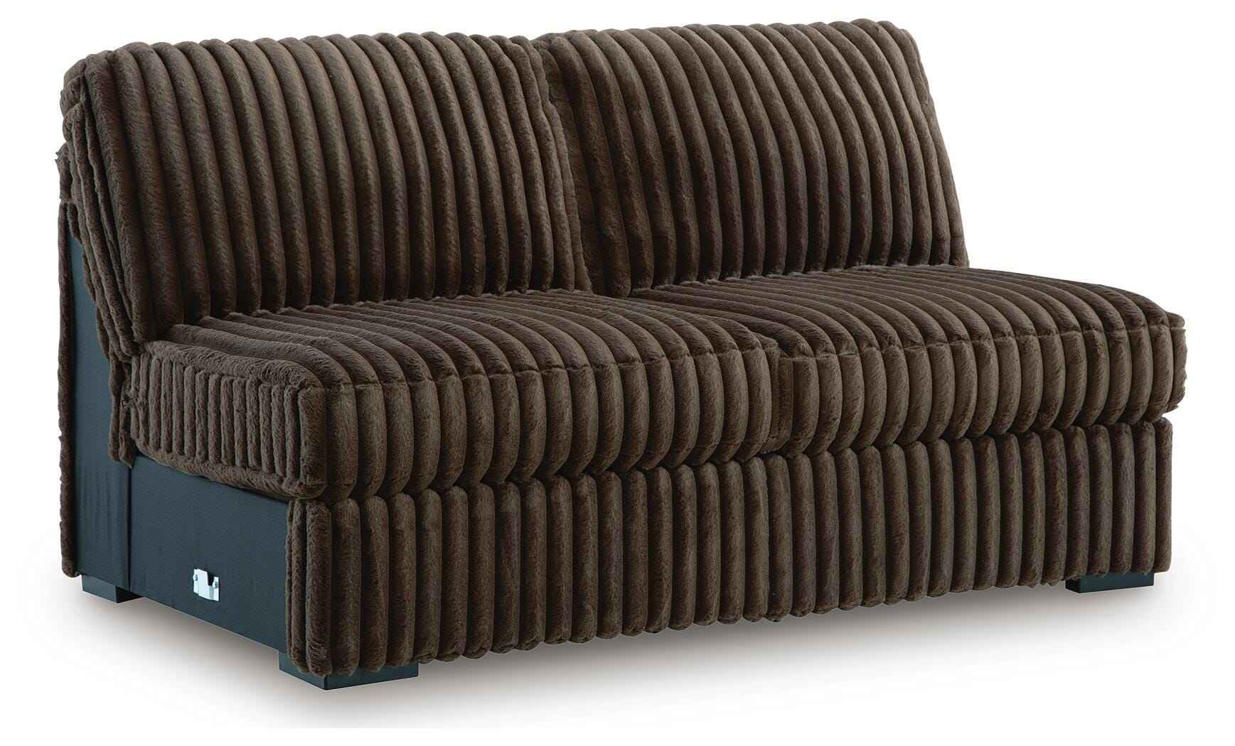 Midnight-Madness Chocolate 3-Piece Sectional with Ottoman - Image 29